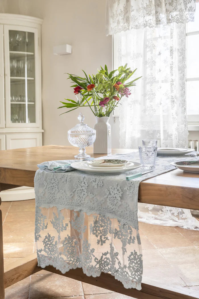 Chez moi meraviglioso runner collezione in pizzo Colette Flora colore argilla