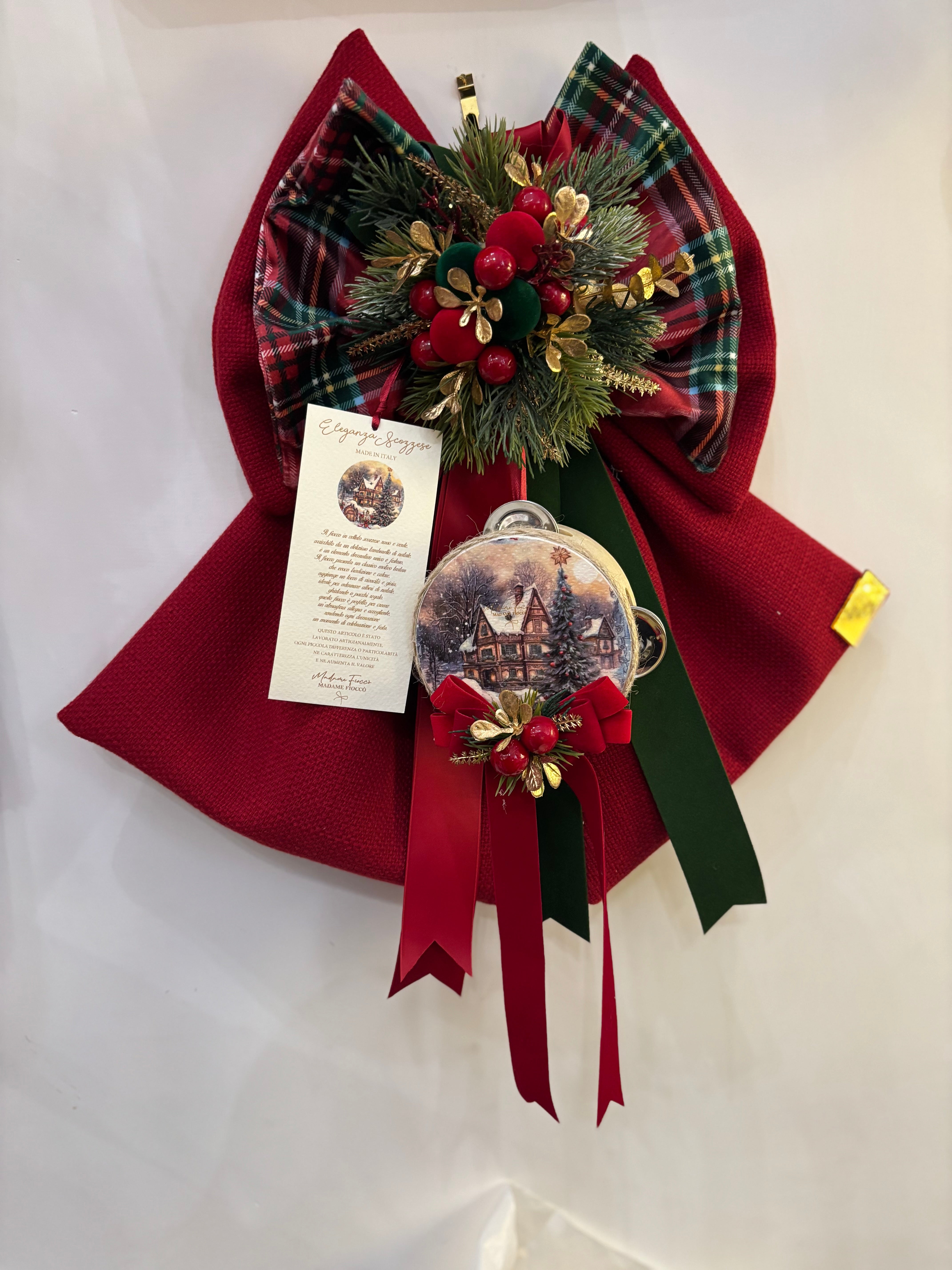 Madame Fiocco’ fiocco 40 cm collezione Eleganza Scozzese