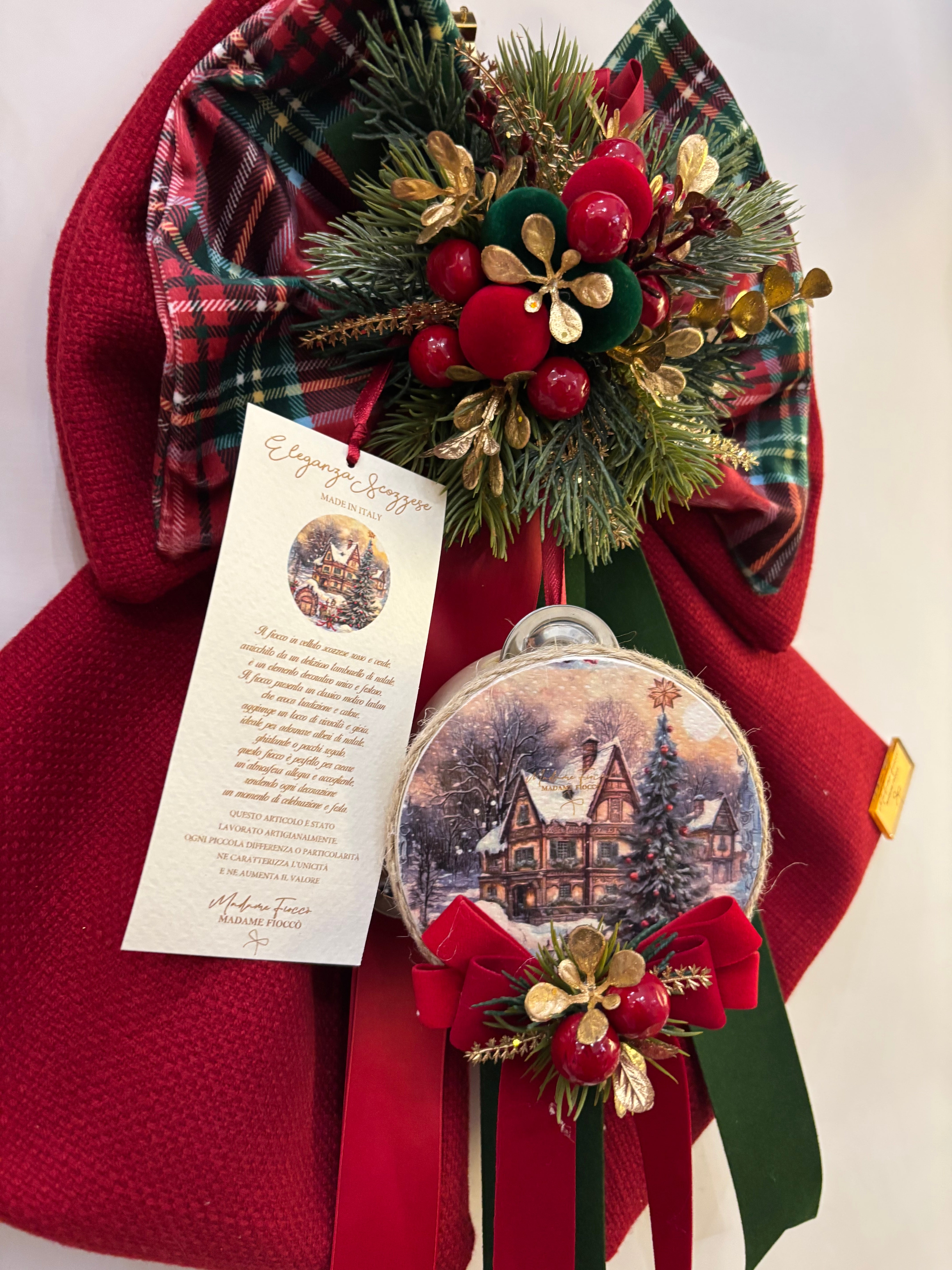 Madame Fiocco’ fiocco 40 cm collezione Eleganza Scozzese