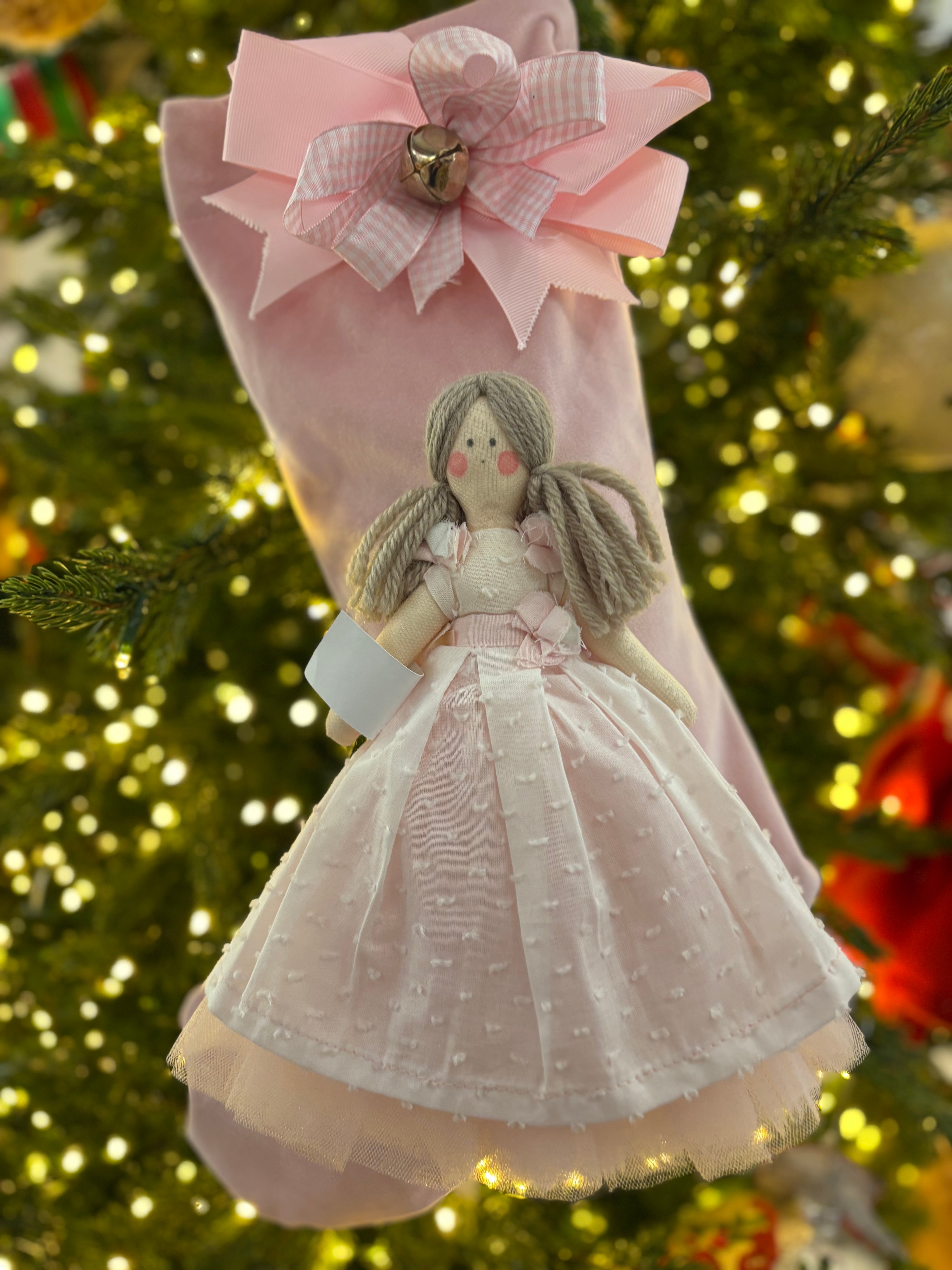 Handmade calza artigianale epifania 40 cm con personaggio grande