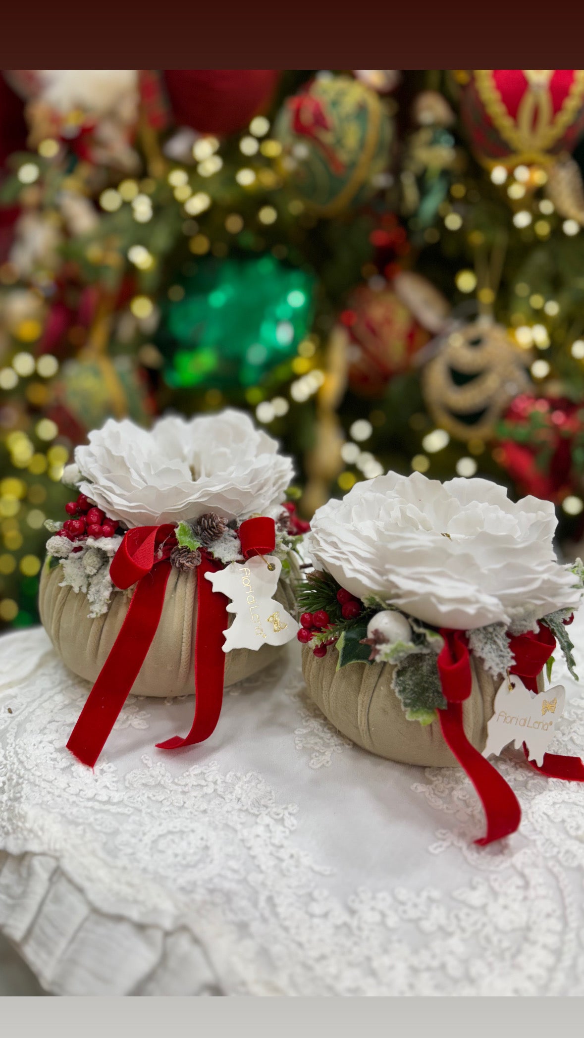 Fiori di lena pouf profumato collezione Paesaggio Invernale diametro 14 cm