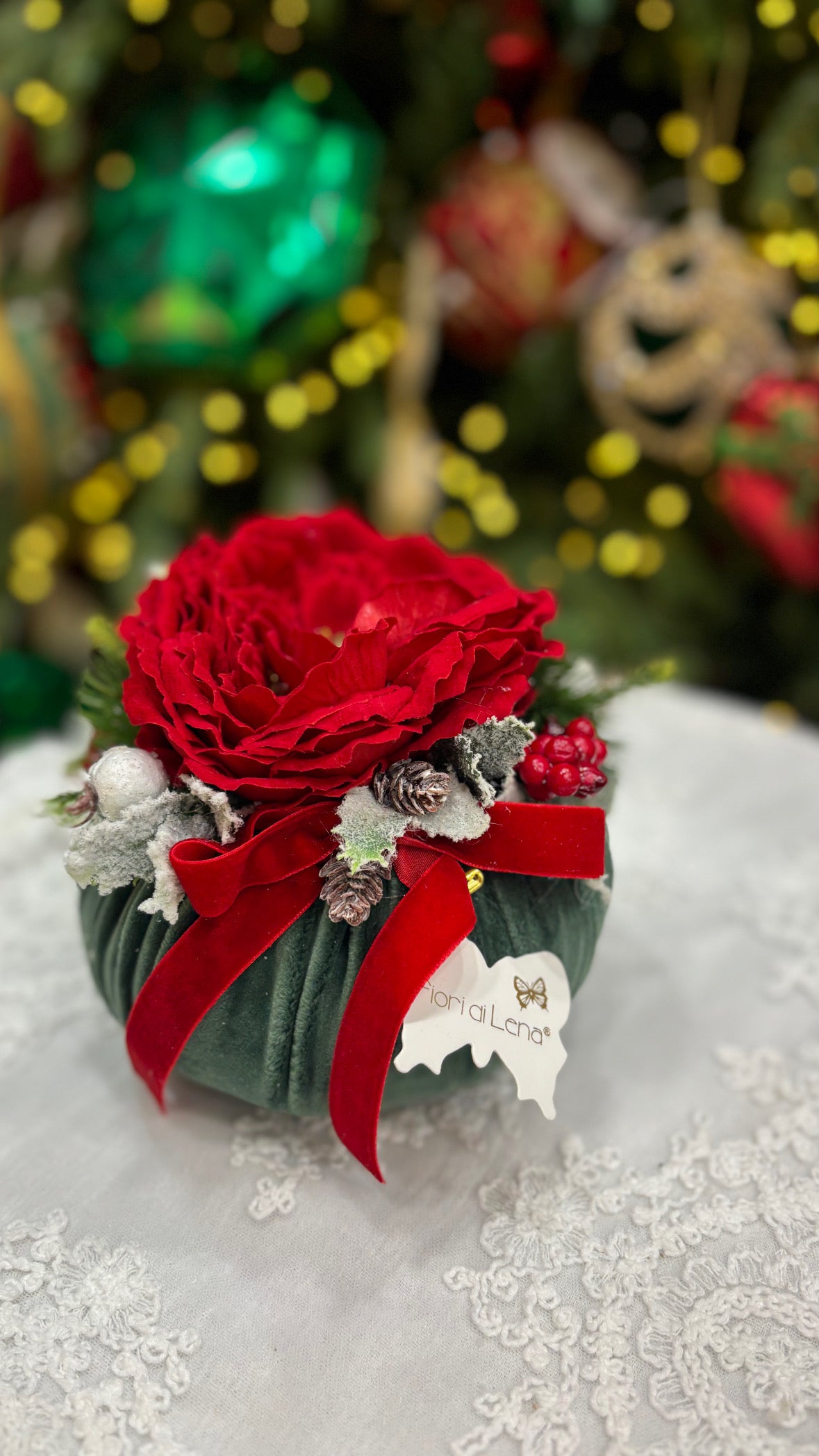 Fiori di lena pouf profumato collezione Paesaggio Invernale diametro 14 cm