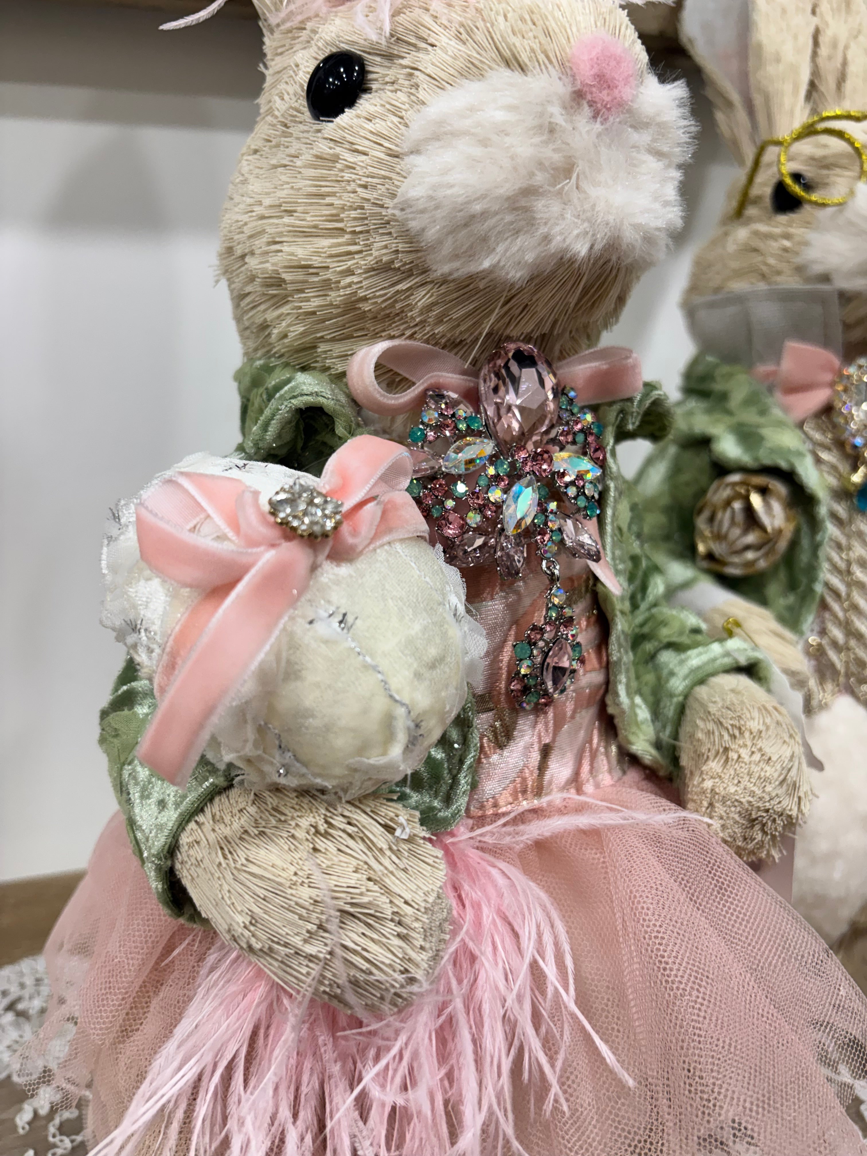 Fiori di Lena Coppia di conigli Pasquali Luxury h 50 cm