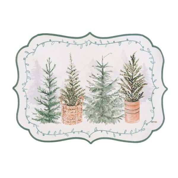 Blanc Mariclo Tovaglietta in cotone sagomata collezione Winter Wonderland