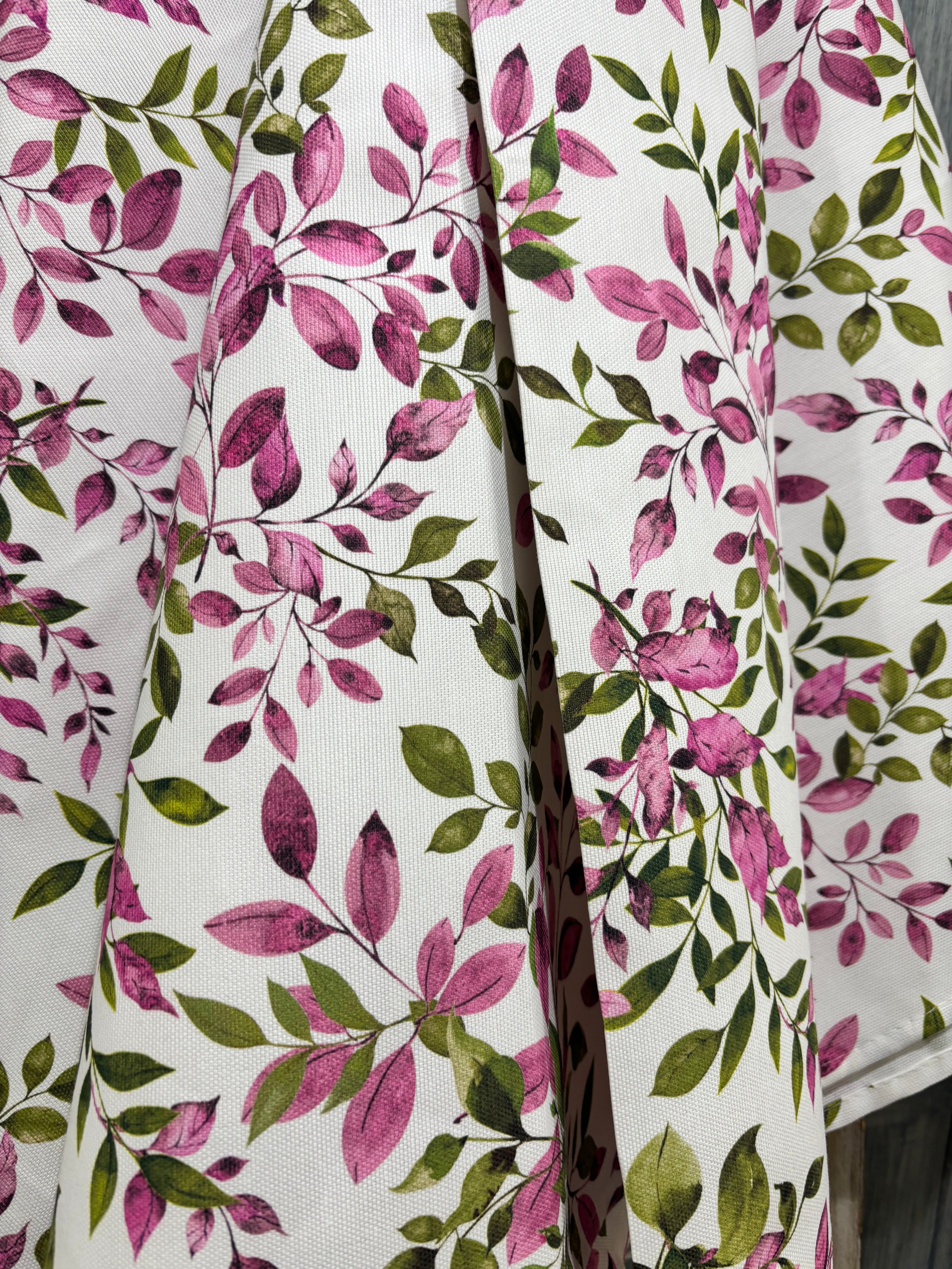 Tovaglia in Puro Cotone "Foglie di Mirto Rosa" – Made in Italy