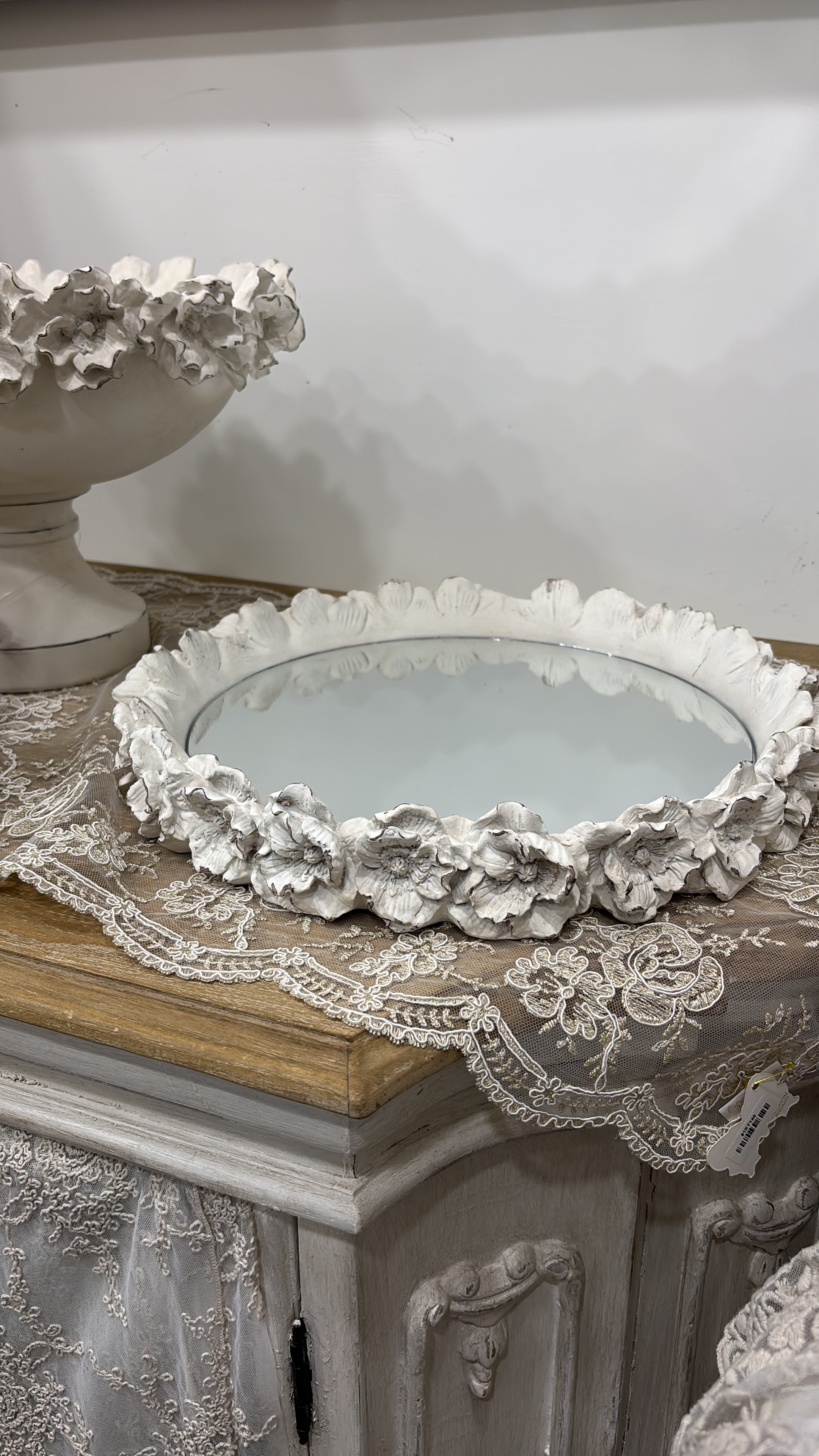 Coccole di casa vassoio tondo con specchio collezione Bocciolo