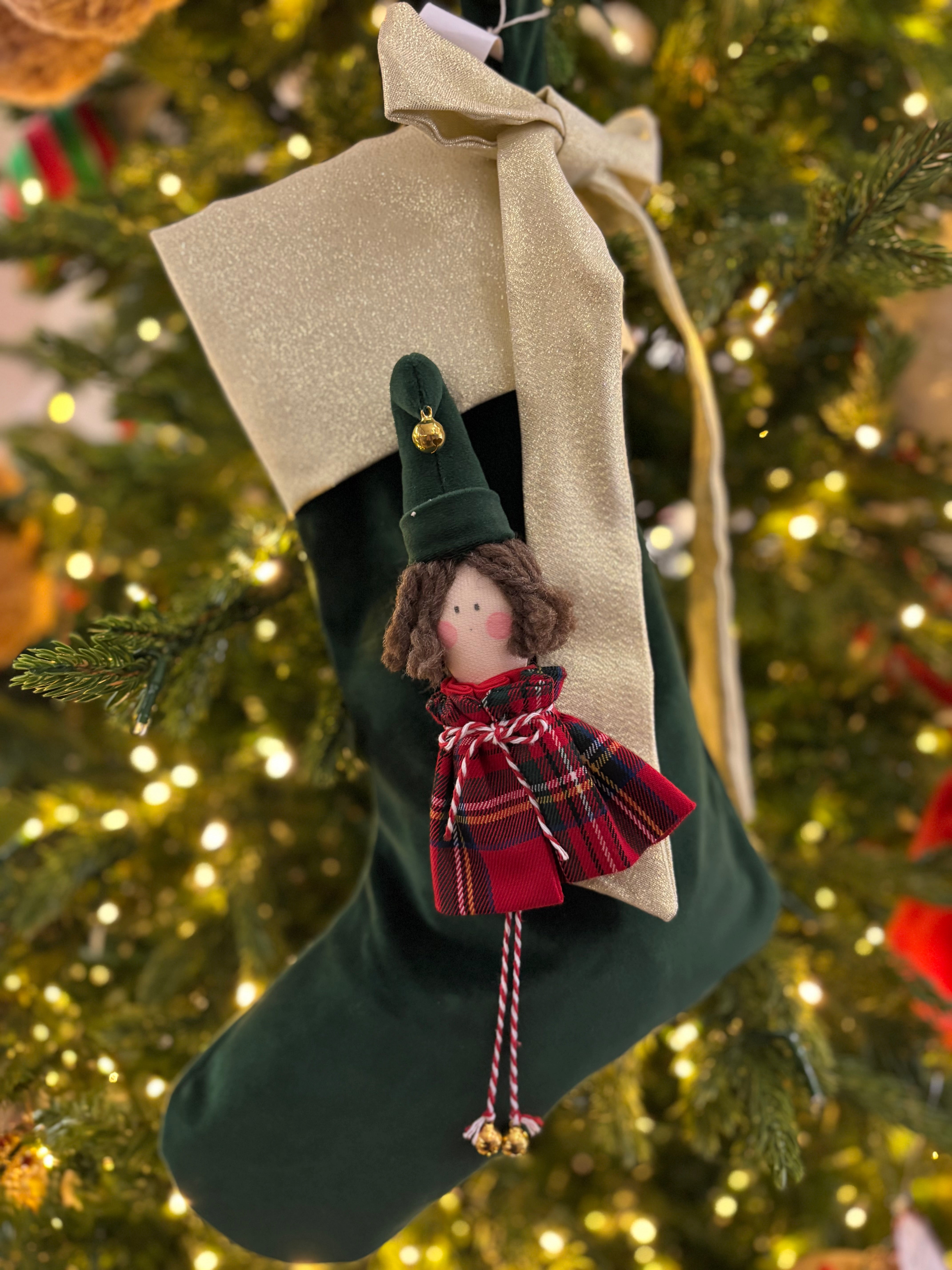 Handmade calza artigianale epifania 40 cm con personaggio