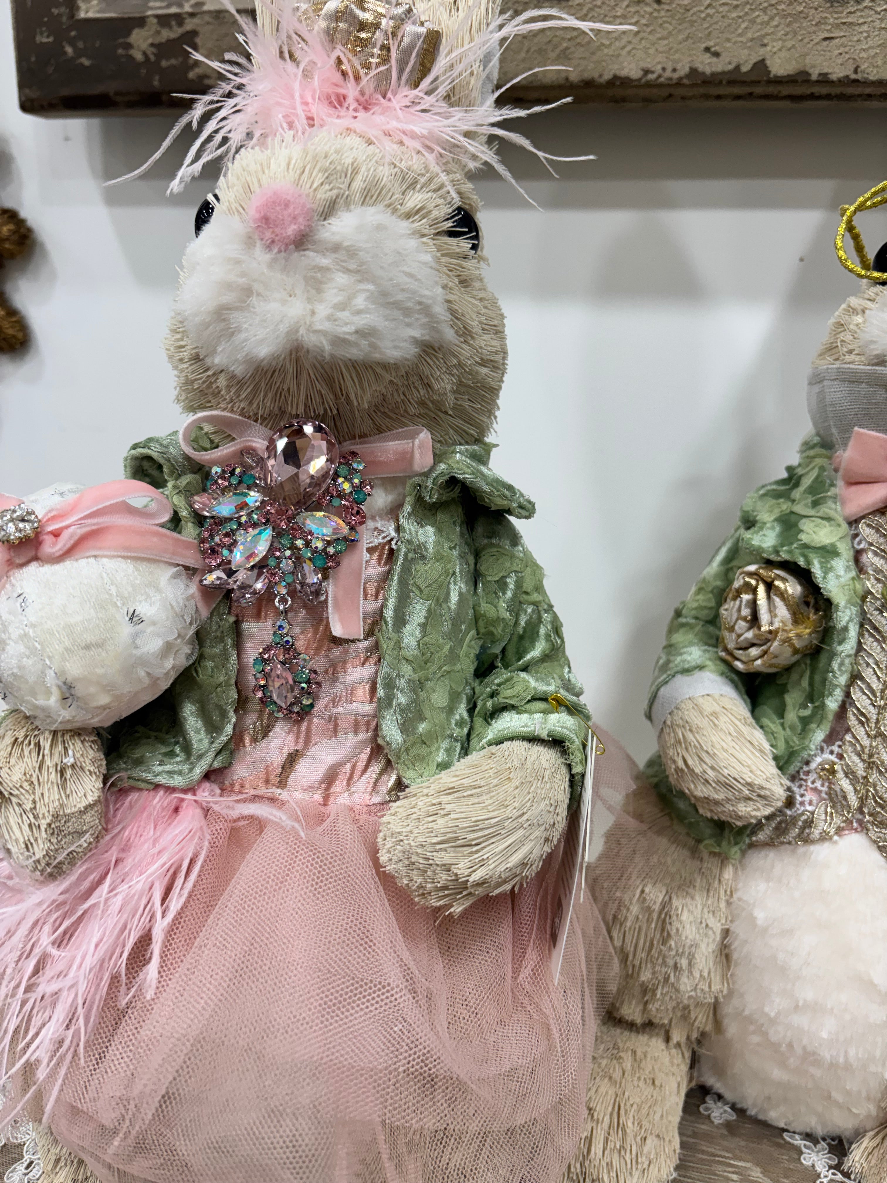 Fiori di Lena Coppia di conigli Pasquali Luxury h 50 cm