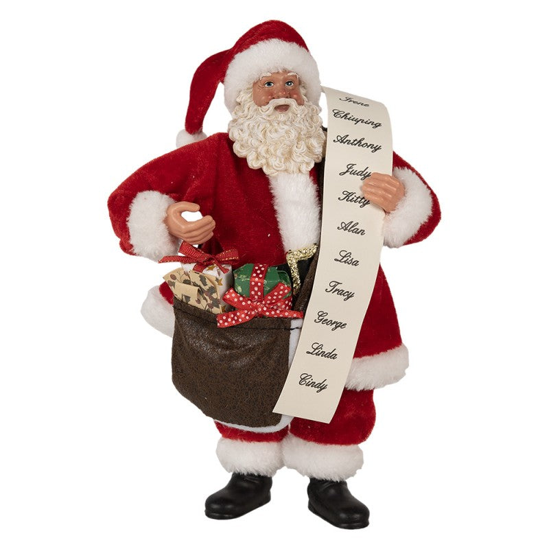 CLAYRE & EEF DECORAZIONE BABBO NATALE CON LISTA E SACCO