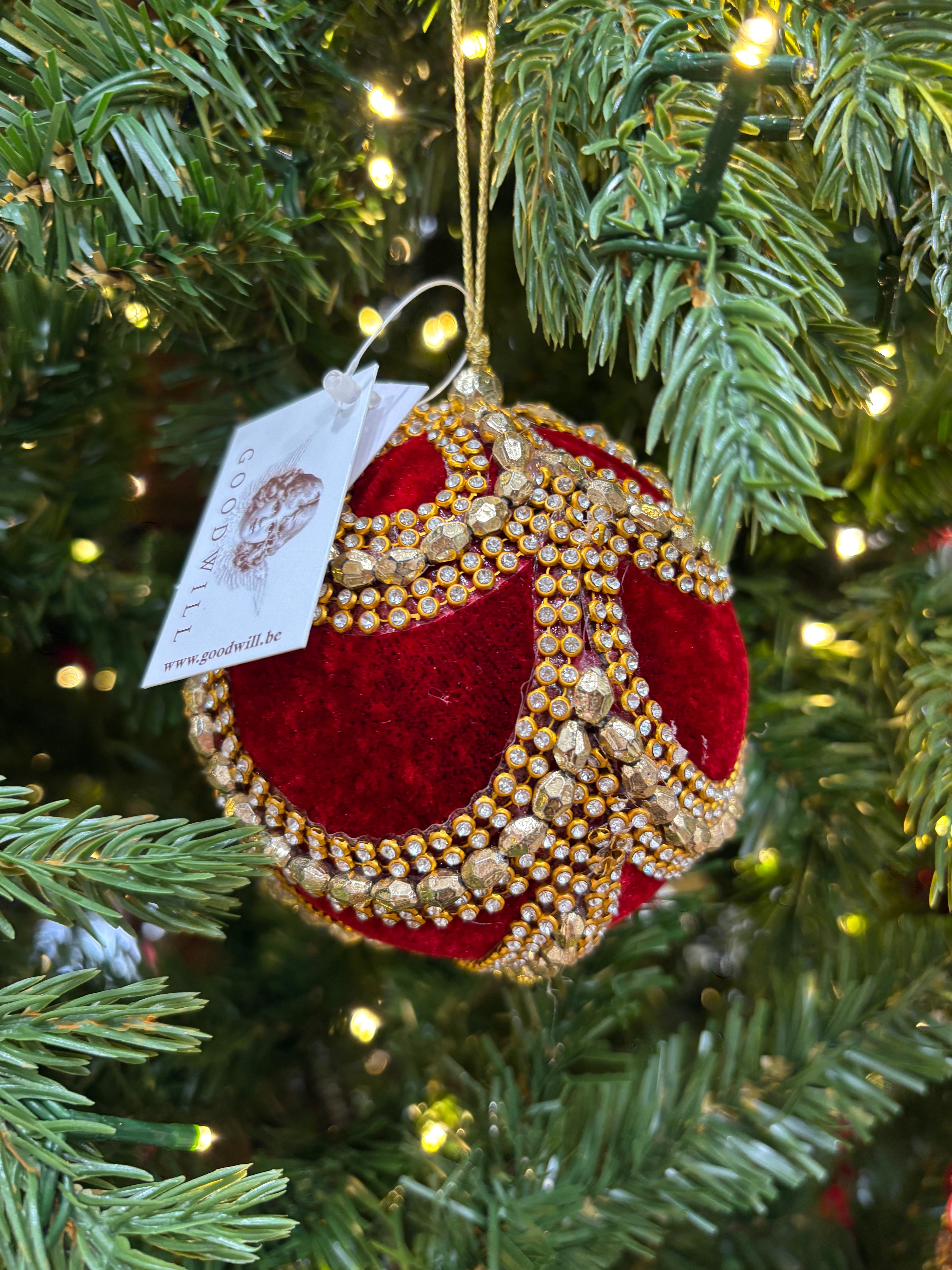 Goodwill sfera in velluto con gioielli 10 cm