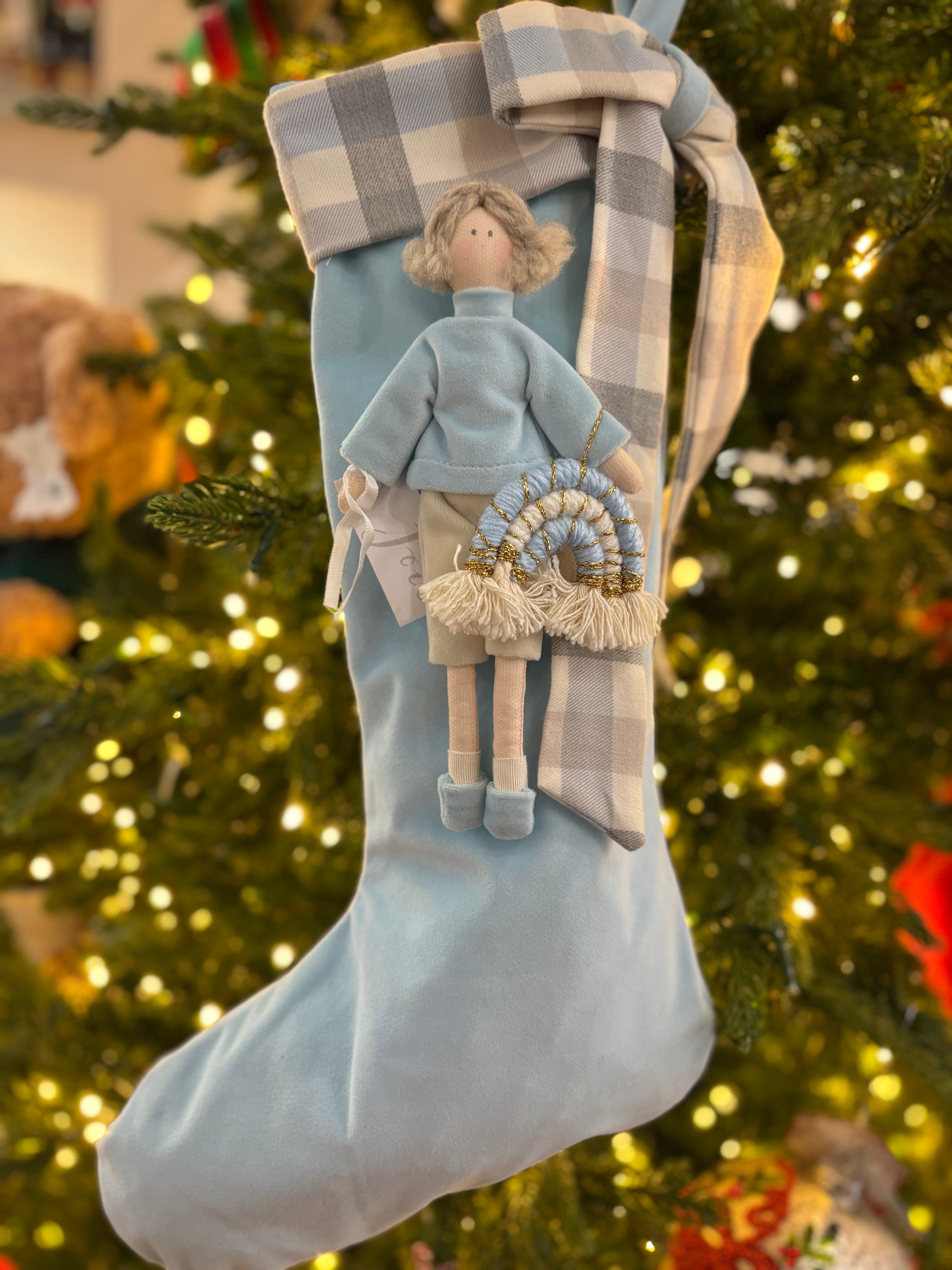 Handmade calza artigianale epifania 40 cm con personaggio grande