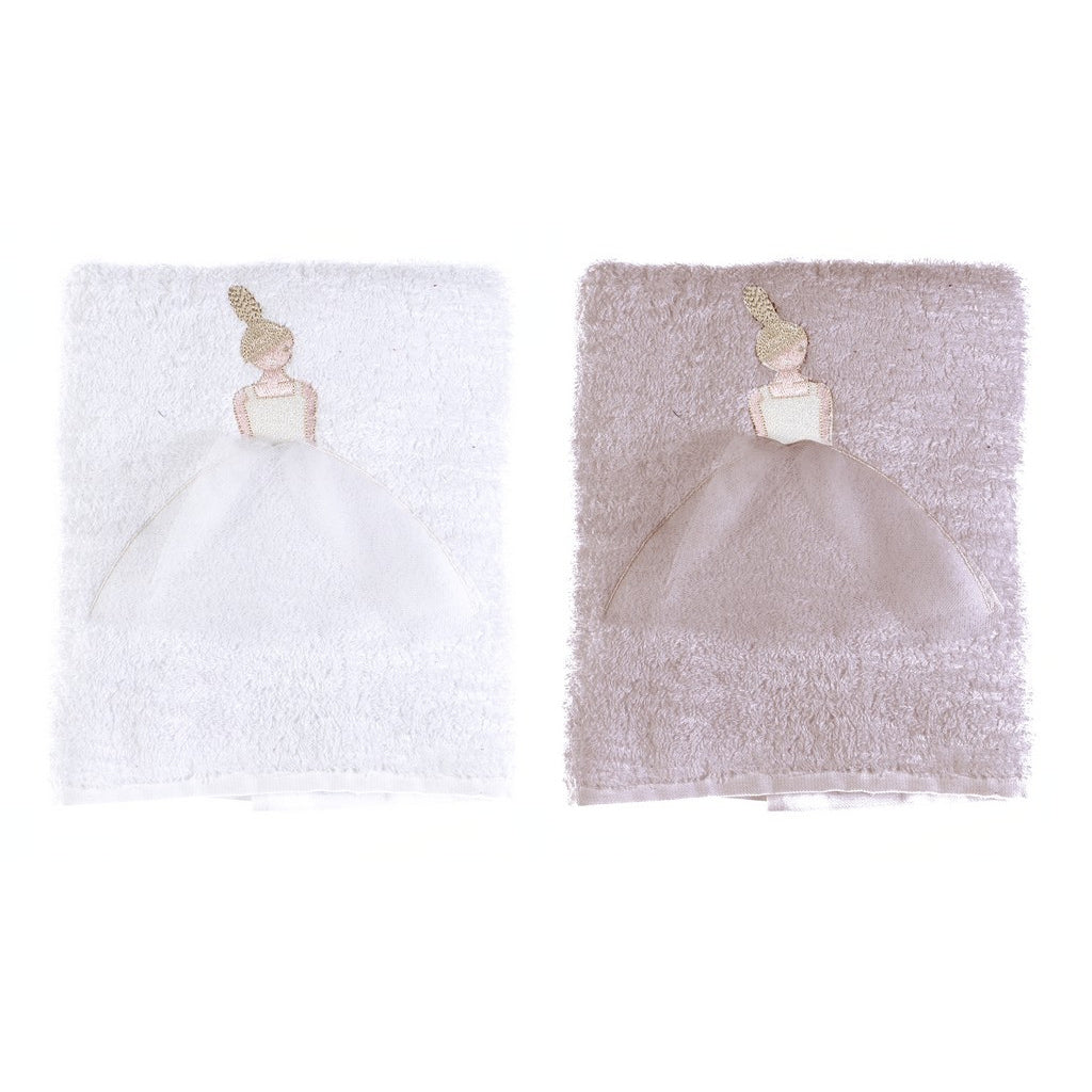 Blanc Mariclo' Coppia Spugna ricamo ballerina con varianti