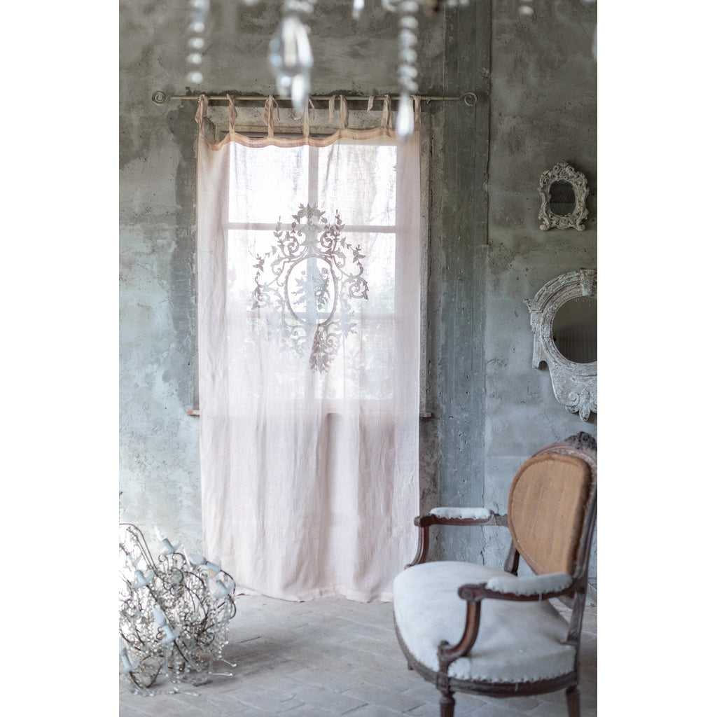 BLANC MARICLO' COPPIA TENDA RICAMATA COLLEZIONE DENTELLE CIPRIA