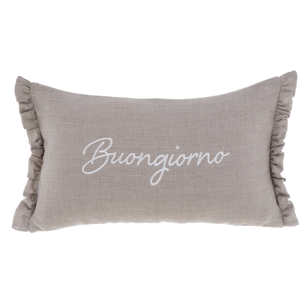 BLANC MARICLO' CUSCINO ARREDO BUONGIORNO-BUONANOTTE VARIANTE TORTORA