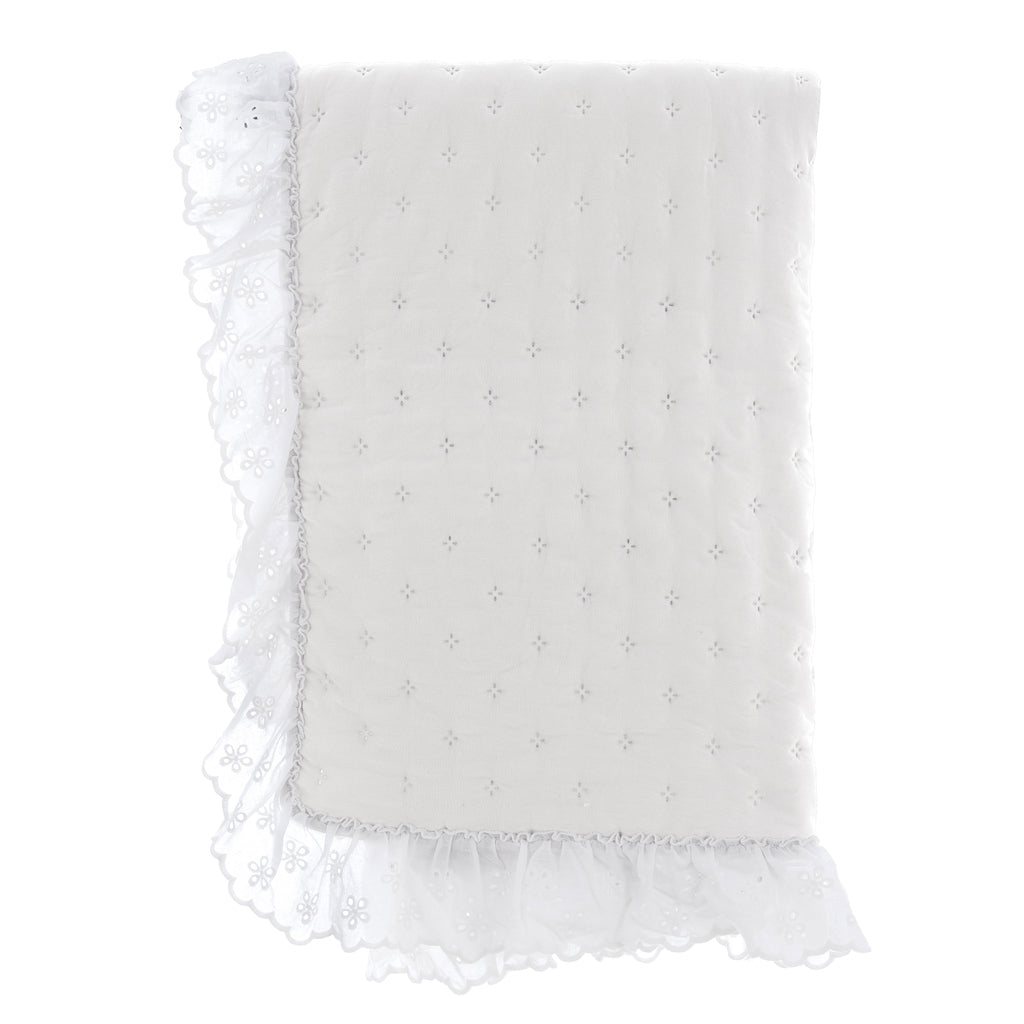 Blanc Mariclo Copriletto matrimoniale bianco con pizzo sangallo