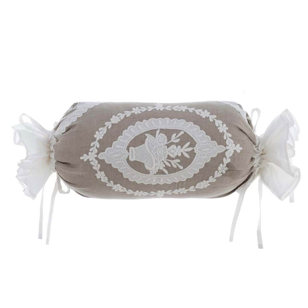 Blanc Mariclo' Cuscino a Caramella "Brezza di Sangallo" 2 varianti