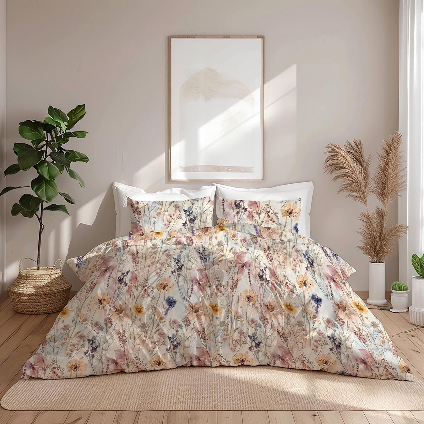 Tessitura di Arconate copriletto matrimoniale in piquet fantasia Fiori secchi