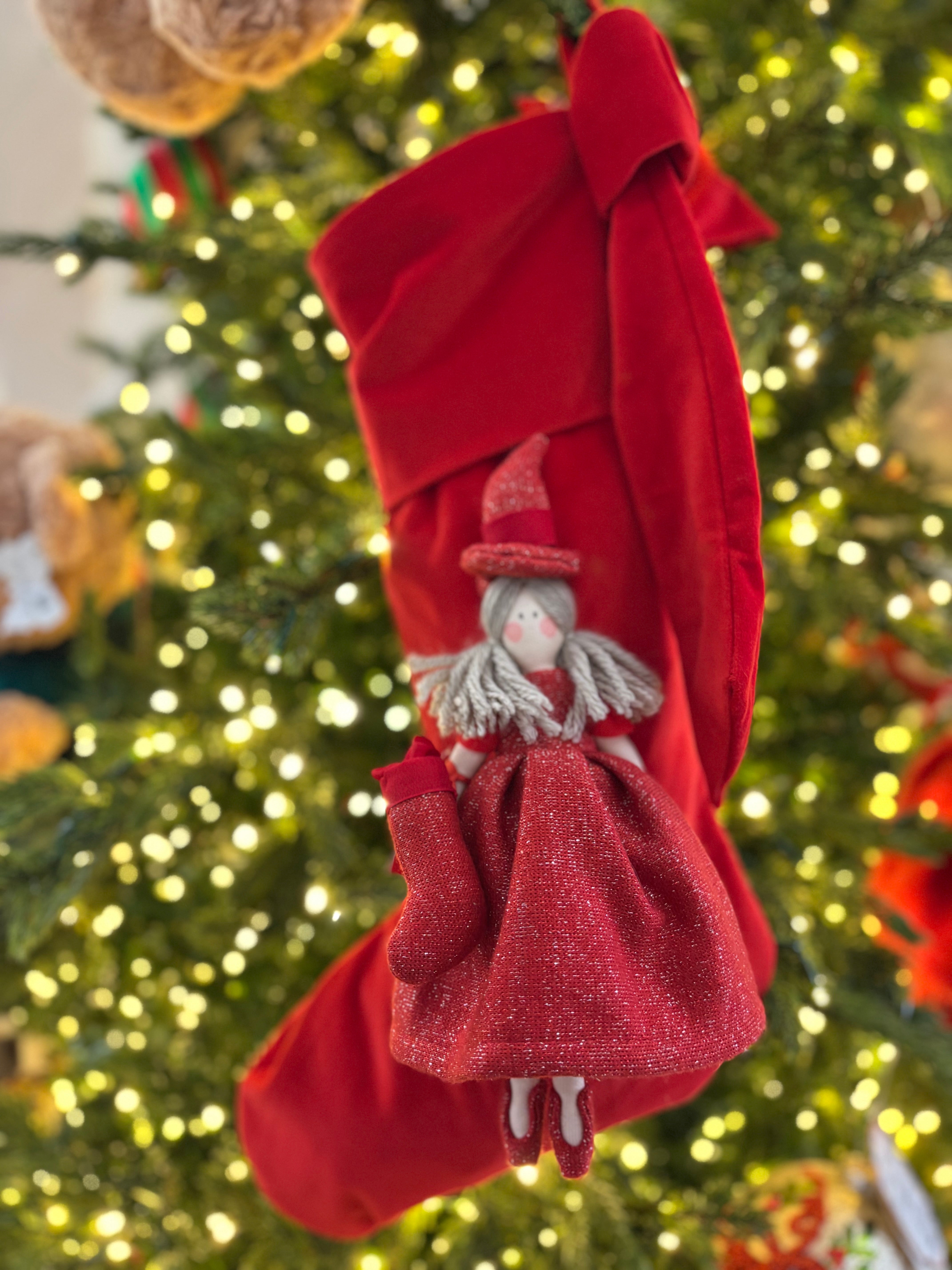 Handmade calza artigianale epifania 40 cm con personaggio grande