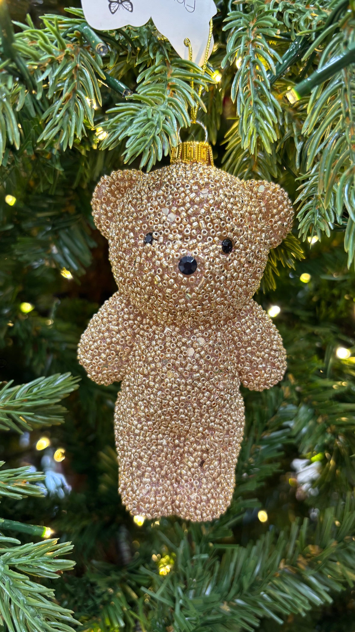 Fiori di lena addobbo teddy orsetto con perline