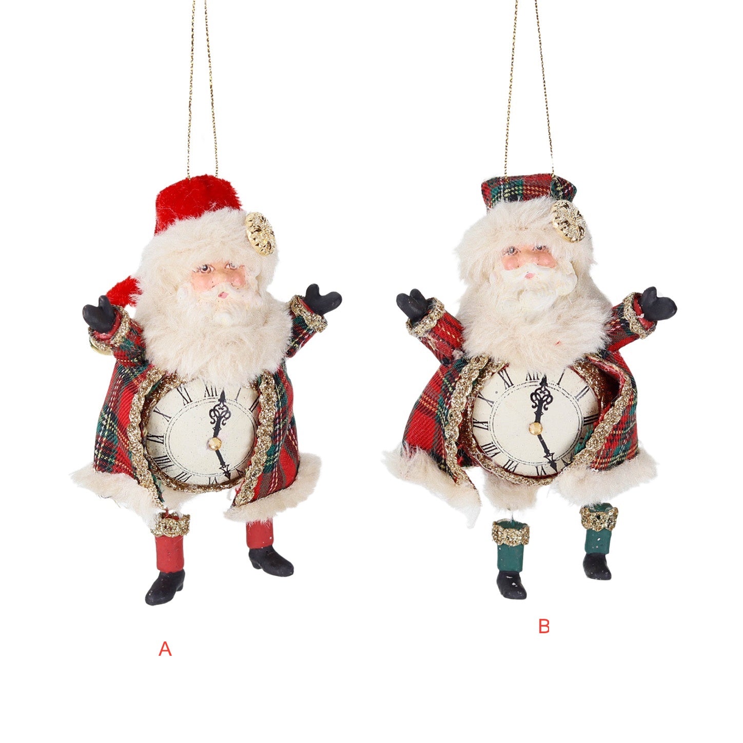 Goodwill pendente Babbo Natale con orologio Tartan