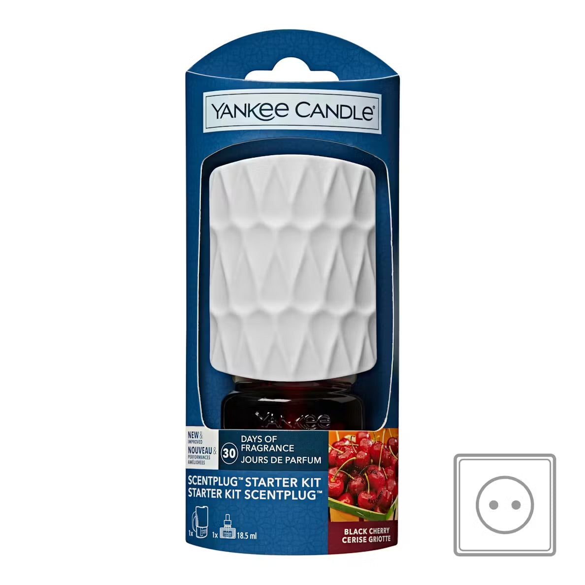 Yankee Candle scent plug profumatore di fragranza elettrico base + ricarica Black Cherry