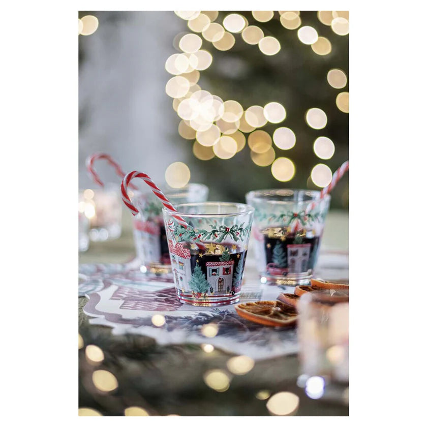 BLANC MARICLO' SET DI 6 BICCHIERI ACQUA COLLEZIONE NATALE ITALIANO