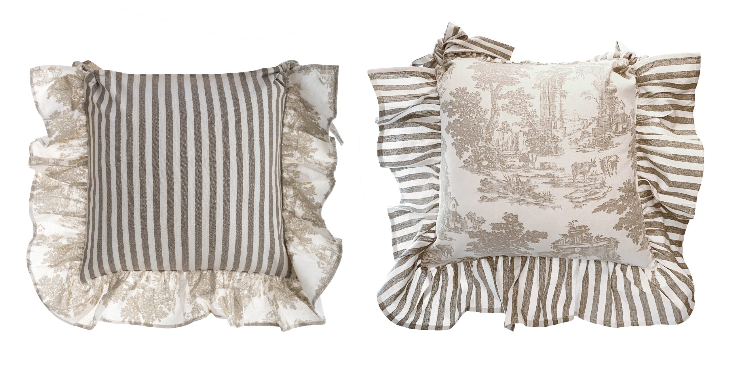Blanc Mariclo' Set 6 Copricuscini Sedia con Gala "Toile de Jouy"