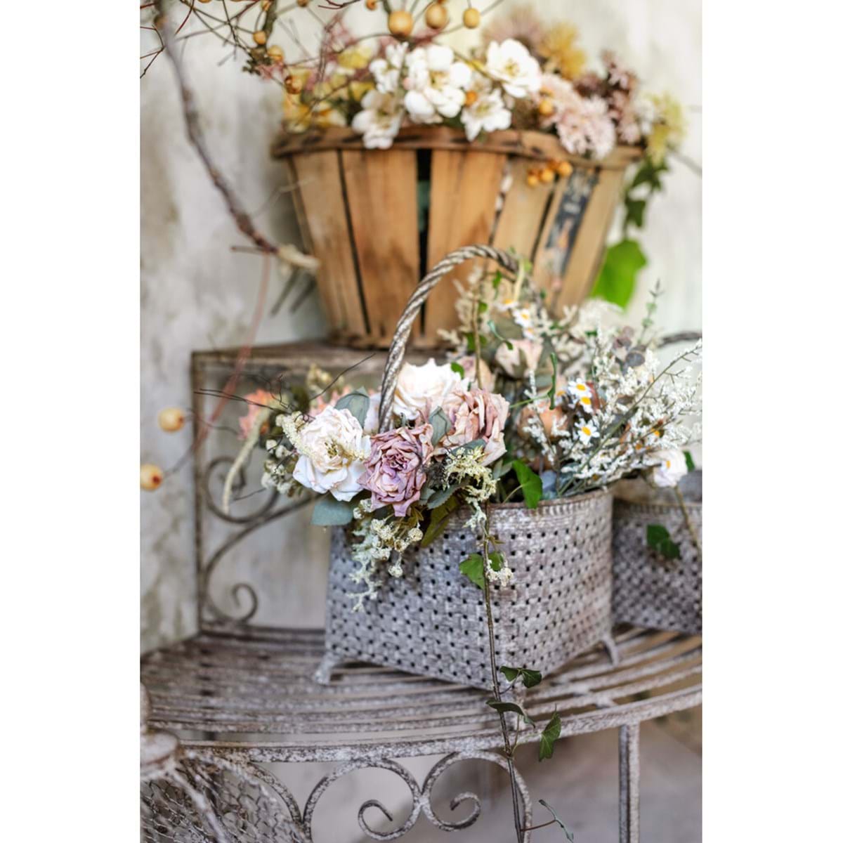 Blanc Mariclo' Coppia di Cestini in Ferro "Memoriae Collection"