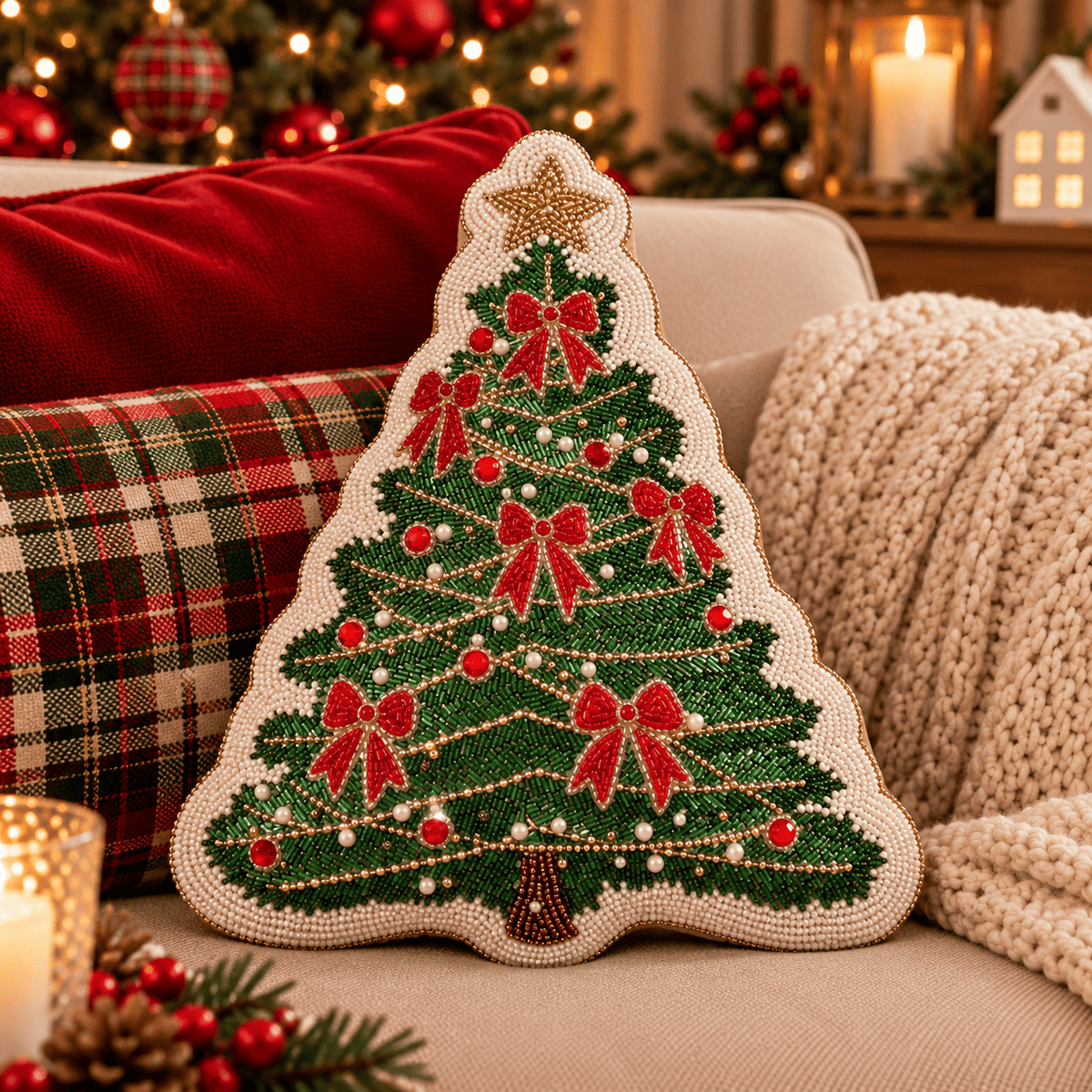 Blanc Mariclò cuscino Sagomato gioiello luxury Albero di Natale