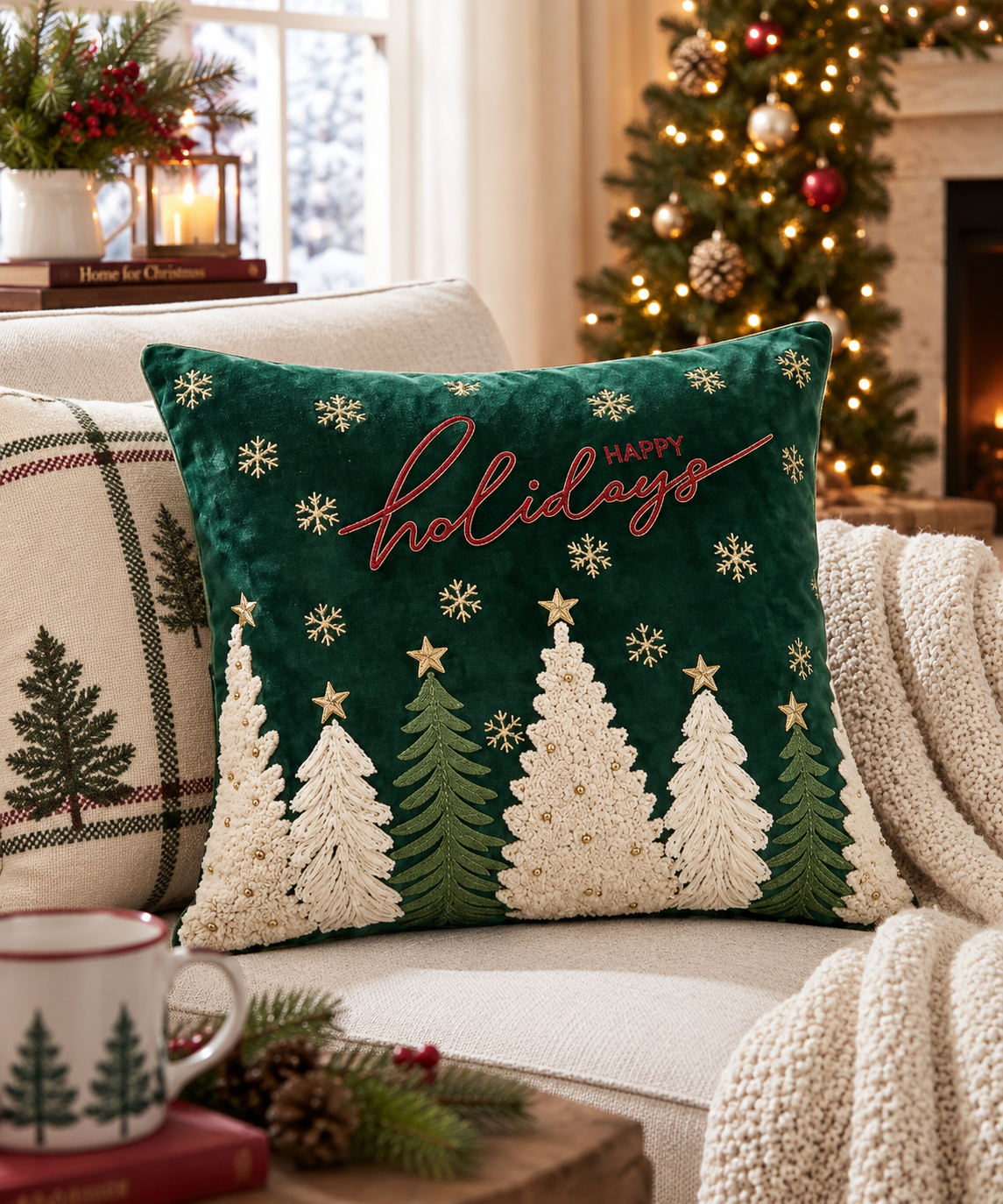 Clodette cuscino Chalet variante verde mis 47*47 cm