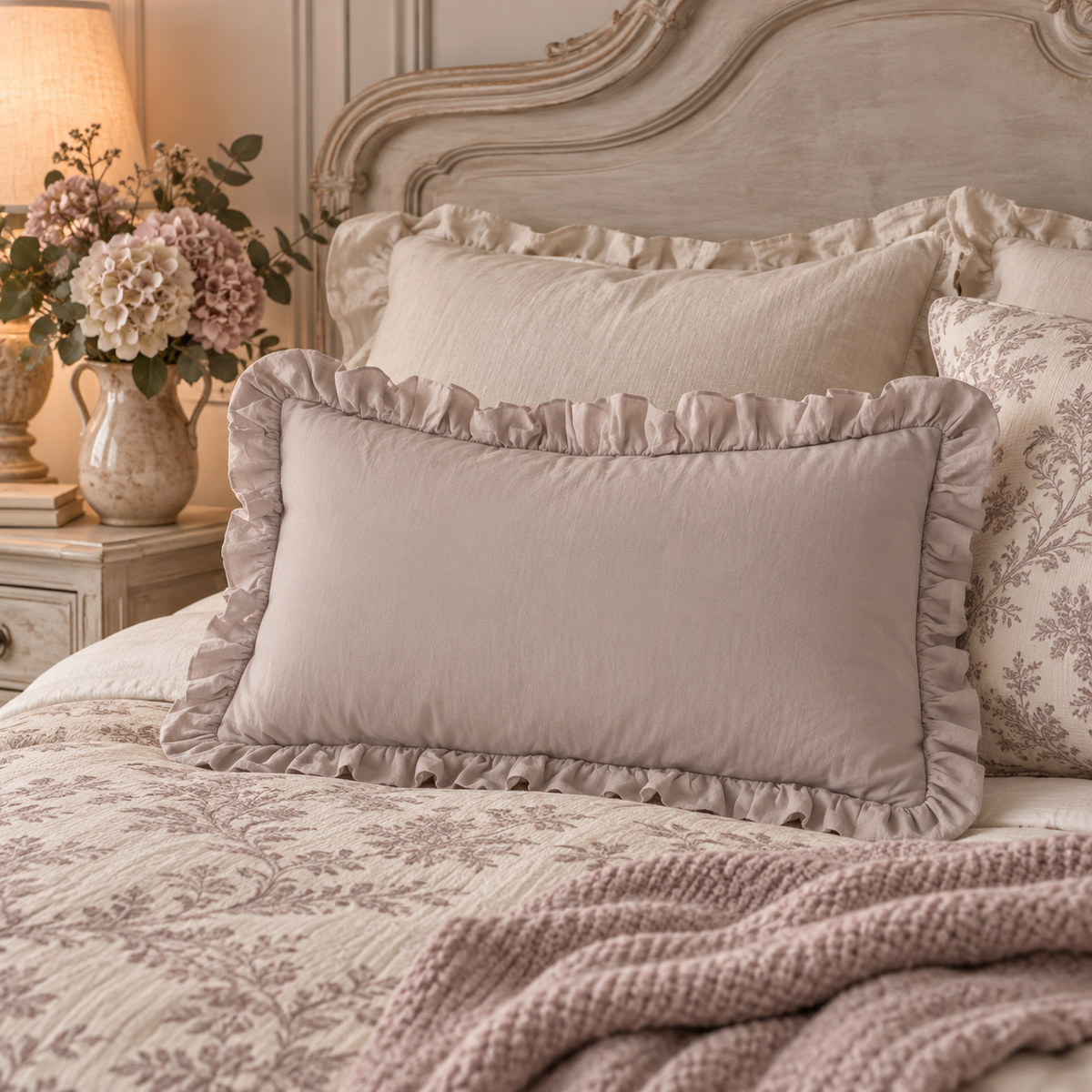 Blanc Mariclo' set di 2 copriguanciali collezione Acquarello variante beige