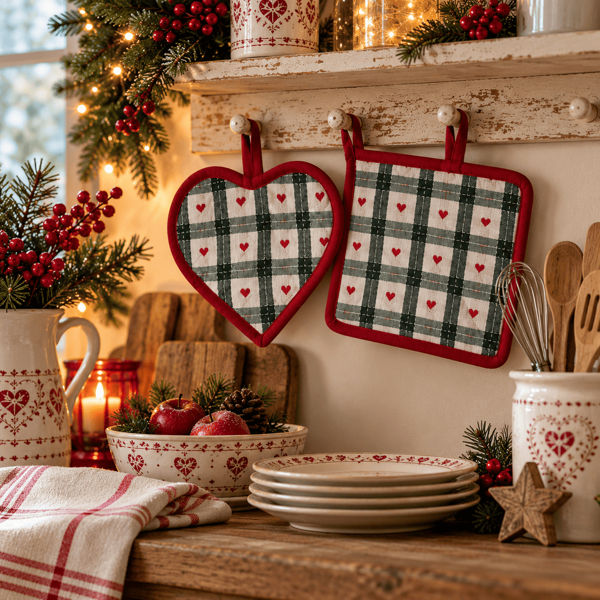 Blanc Mariclo set di 2 presine collezione Cuori incantati