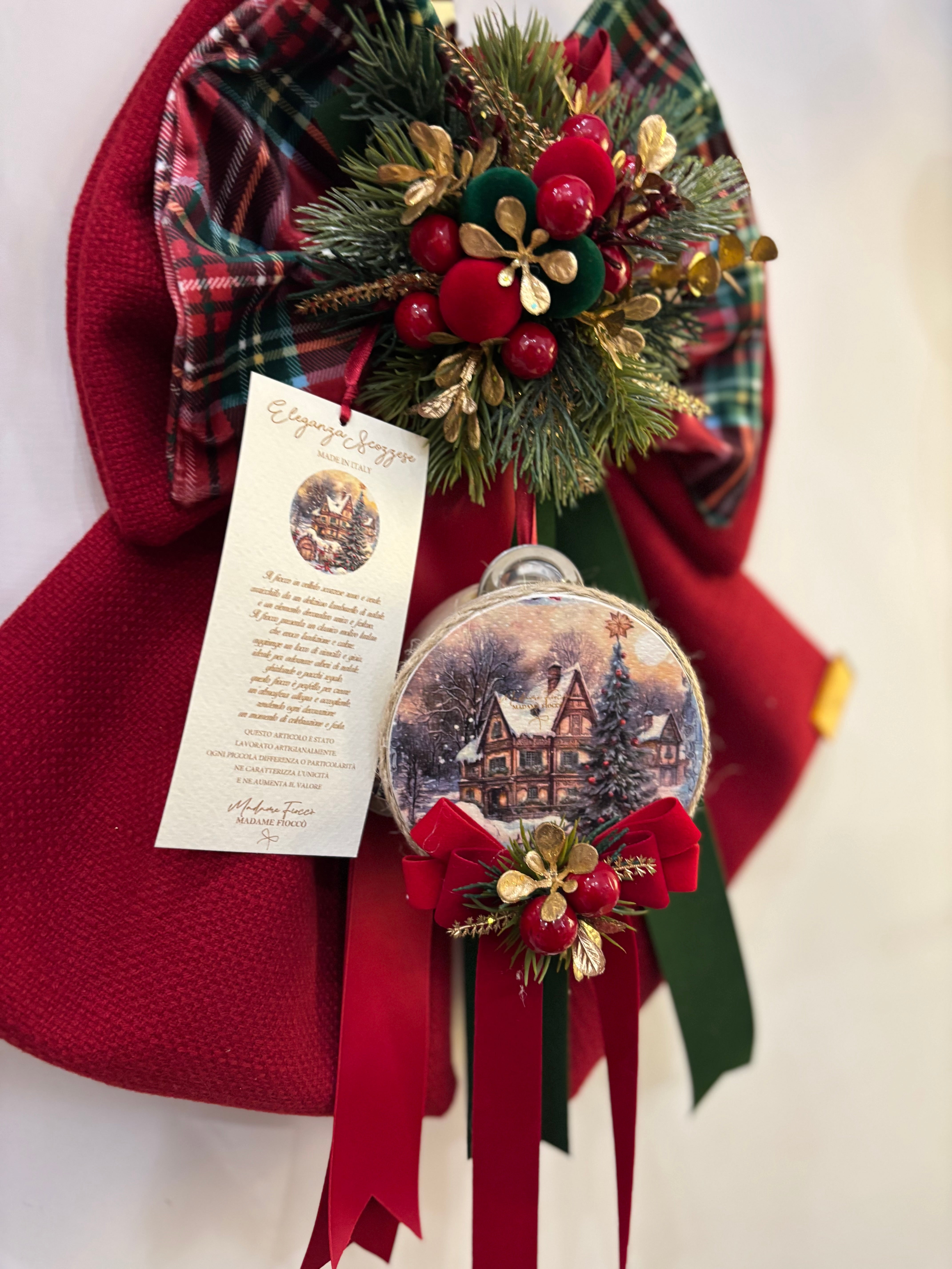 Madame Fiocco’ fiocco 40 cm collezione Eleganza Scozzese