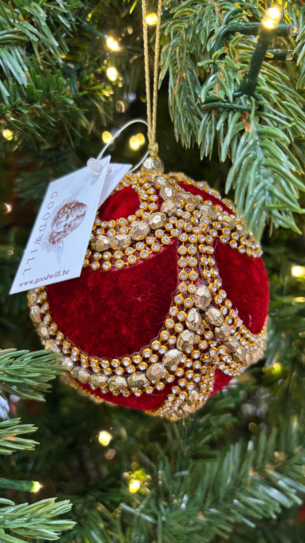 Goodwill sfera in velluto con gioielli 10 cm