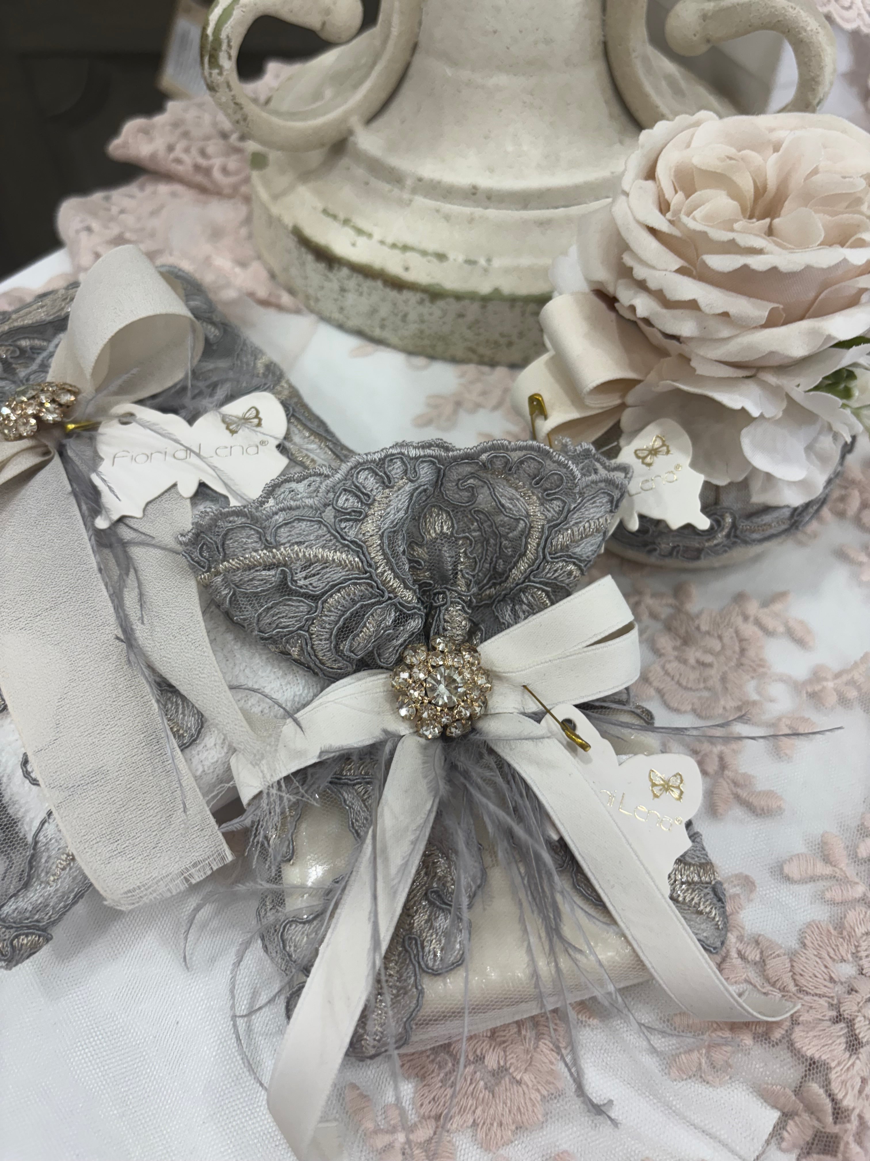 Fiori di lena set 3 pezzi assortiti collezione Elegance