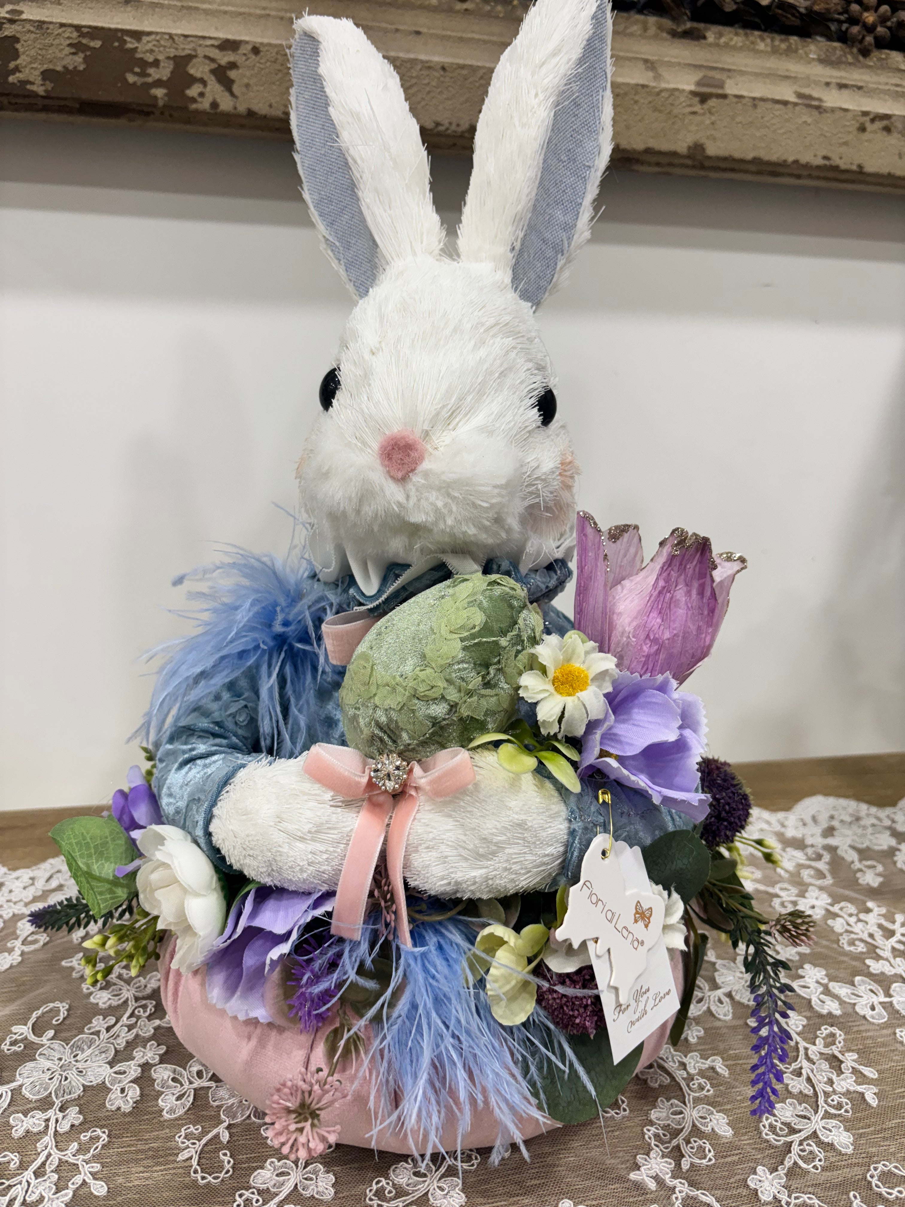 Fiori di Lena Puffo con Coniglio Luxury con applicazione Gioiello