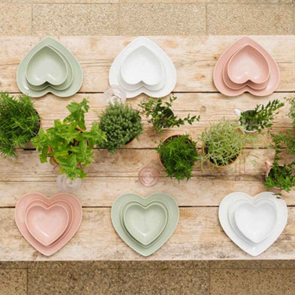 Nuvole di stoffa Servizio Piatti a Cuore in Porcellana Rosa