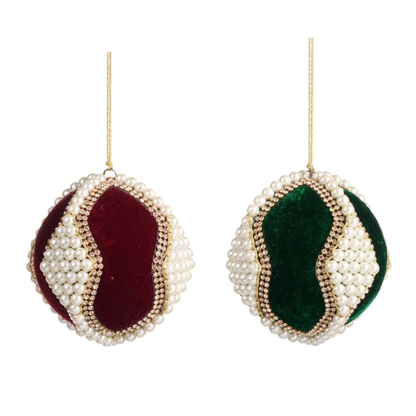 Goodwill sfera in velluto con perle 10 cm