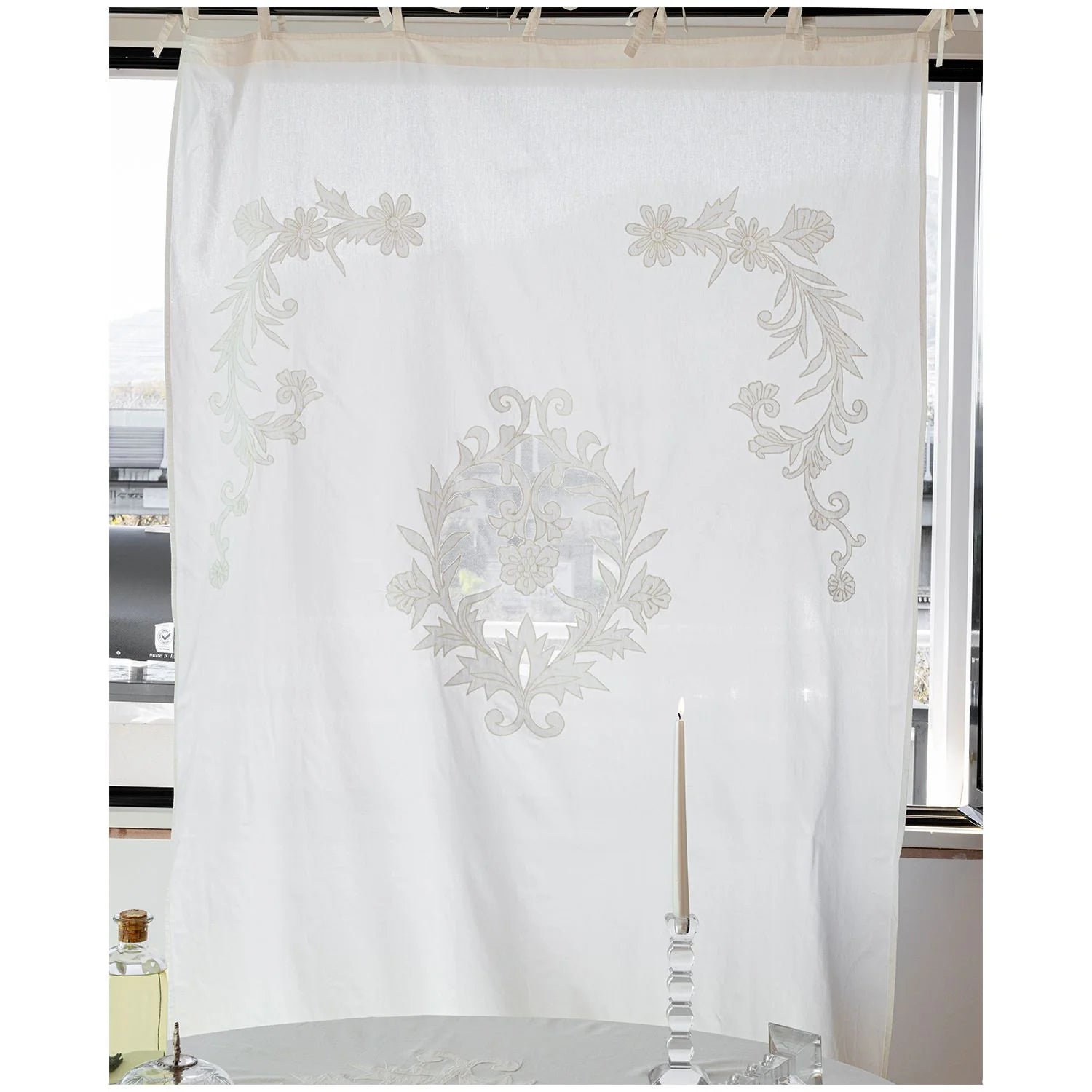 L'ATELIER 17 COPPIA DI TELI TENDA CAPODIMONTE SHABBY CHIC