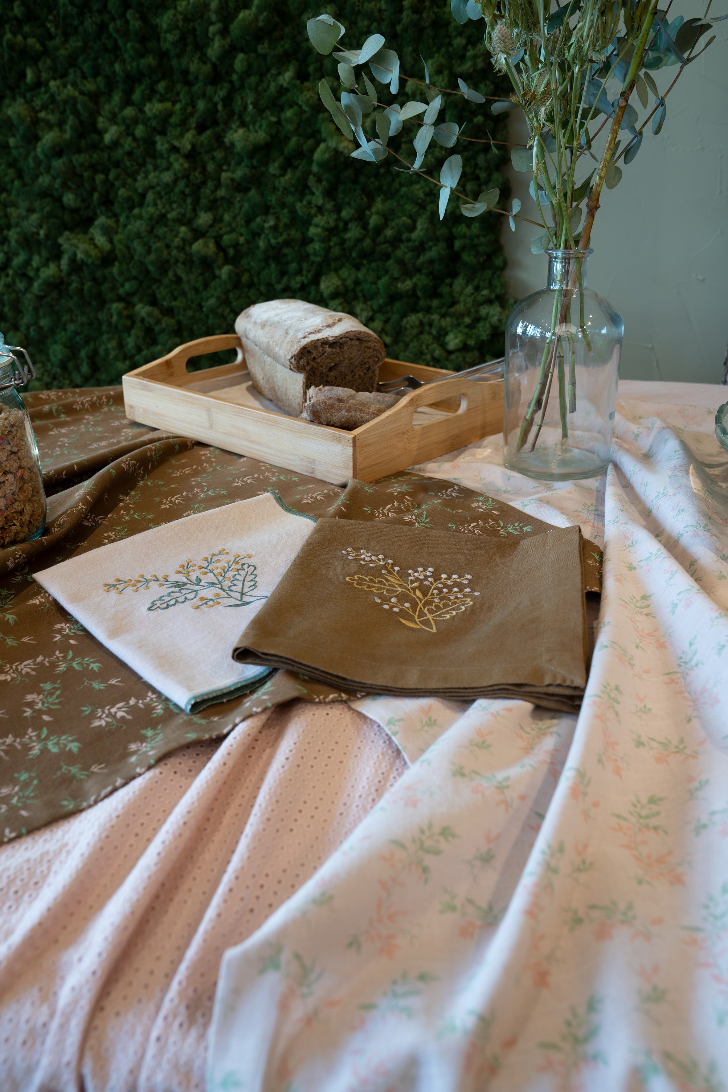 L'ATELIER 17 TOVAGLIA COPRITAVOLO STAMPATO CON FIORI STILE SHABBY CHIC COLLEZIONE BOHEME MIS 120 X 120 CM
