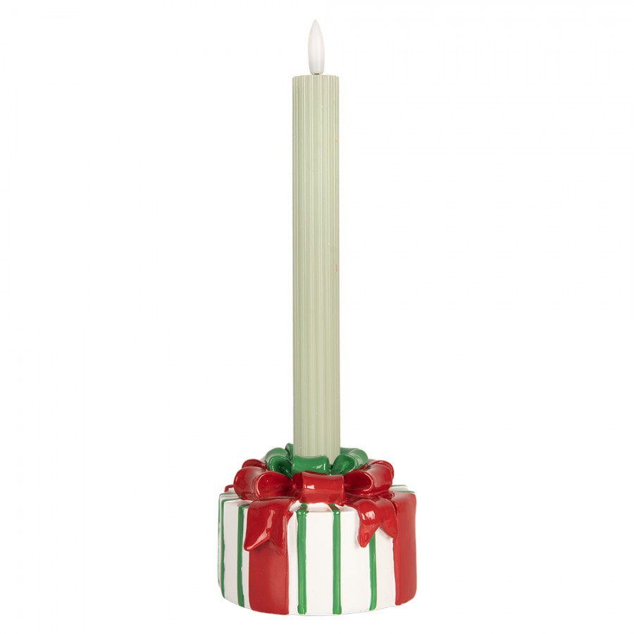 Clayre & eef decorazione candeliere pacchetto regalo tondo