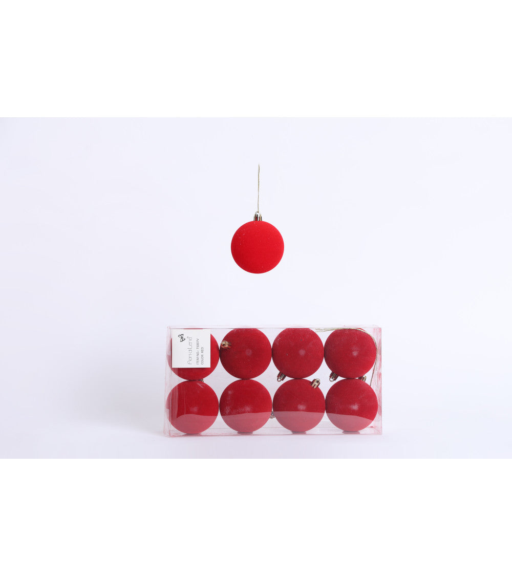 Fiori di lena set di 8 sfere in velluto 7 cm