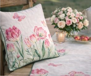 Clodette Cuscino con ricamo “Tulipe”