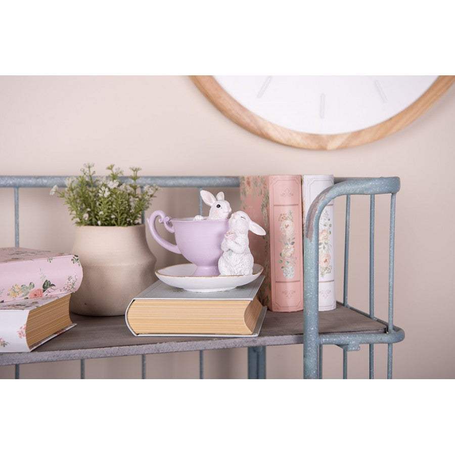 Clayre & Eef tazza con coniglietti color lavanda