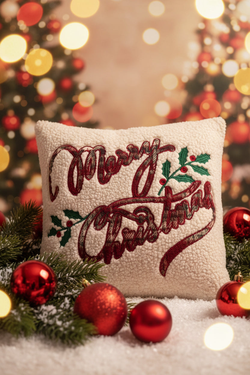 Clodette cuscino quadrato Merry Christmas collezione Cottage