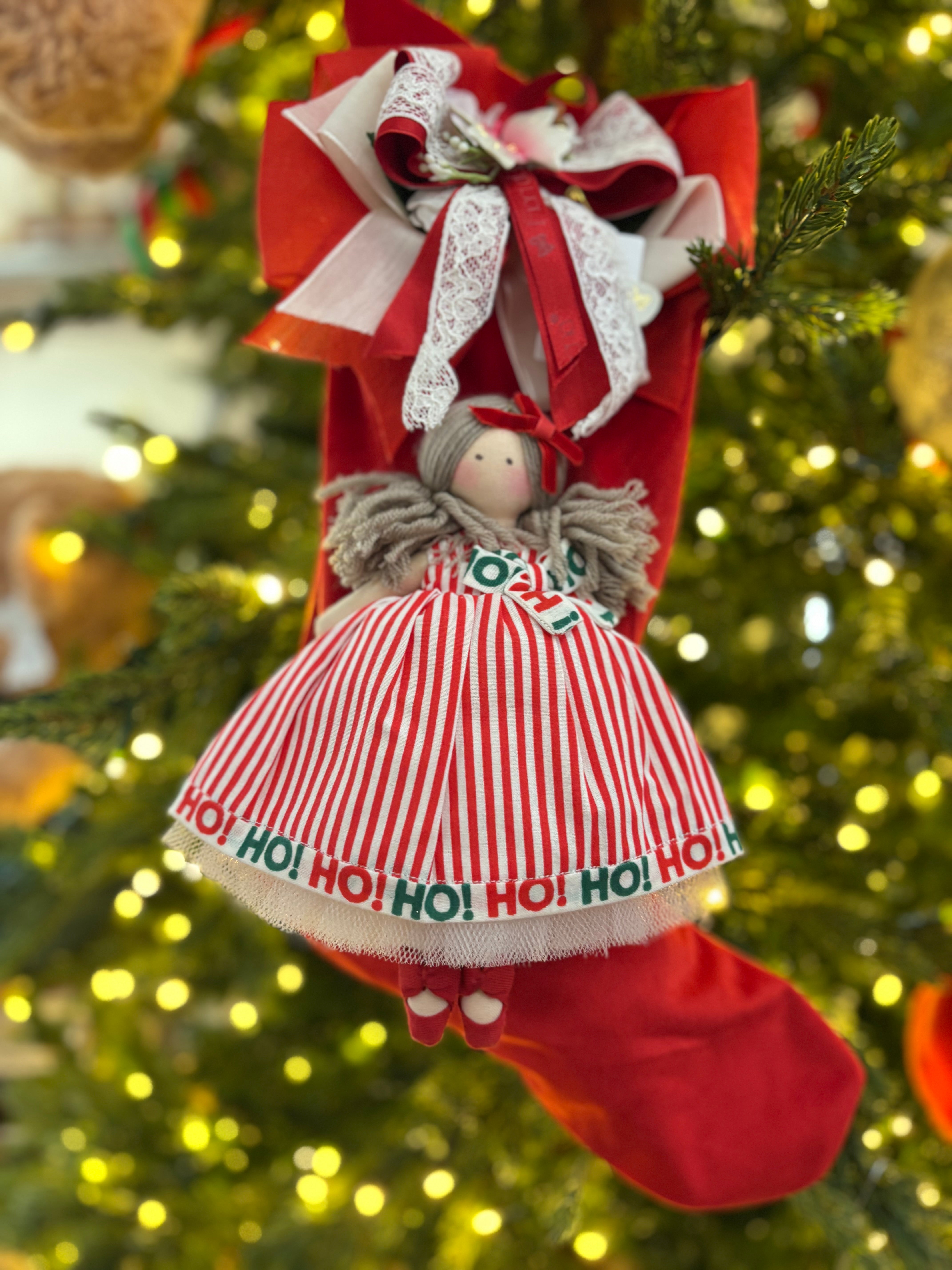 Handmade calza artigianale epifania 40 cm con personaggio grande