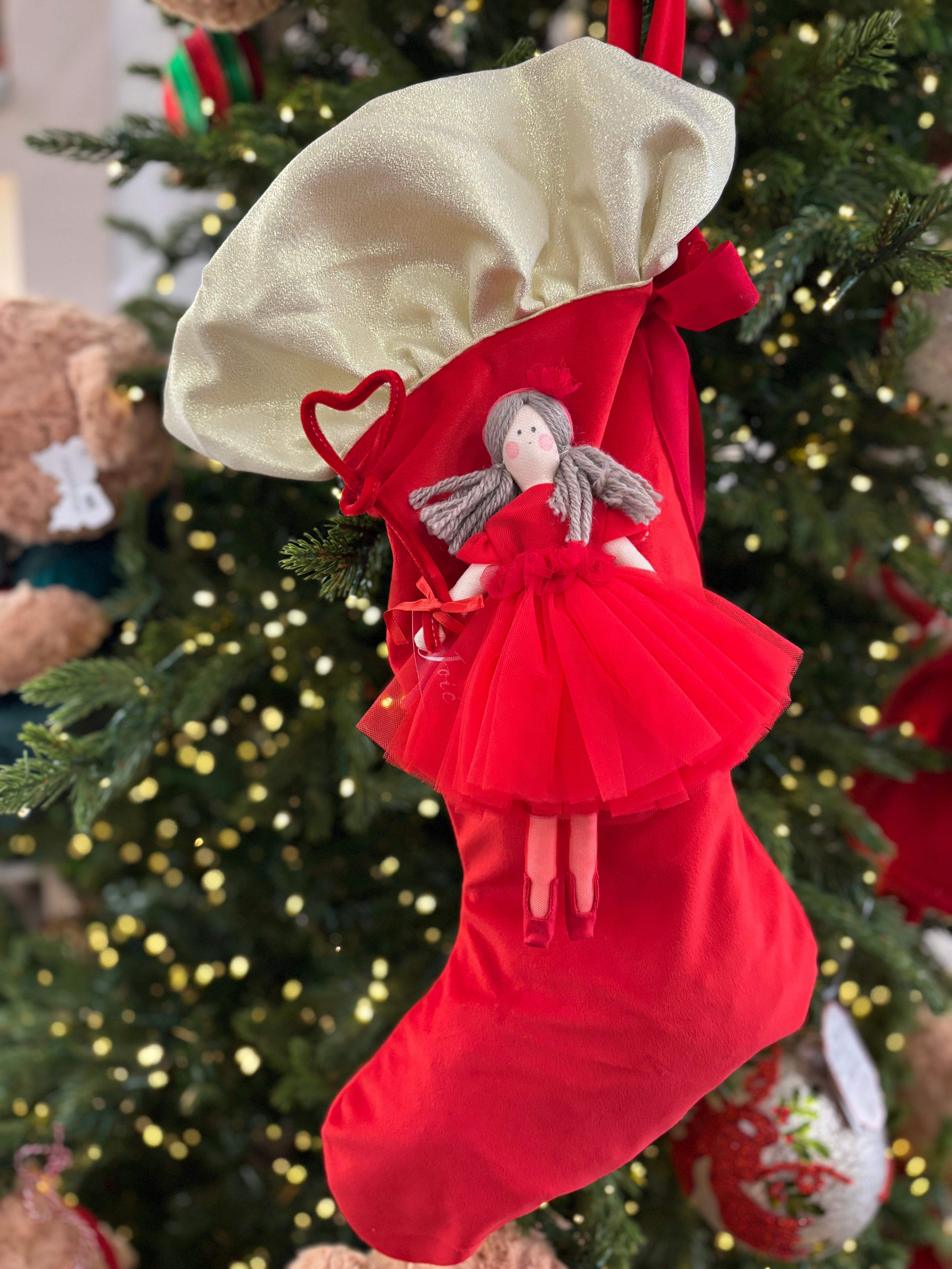 Handmade calza artigianale epifania 40 cm con personaggio grande