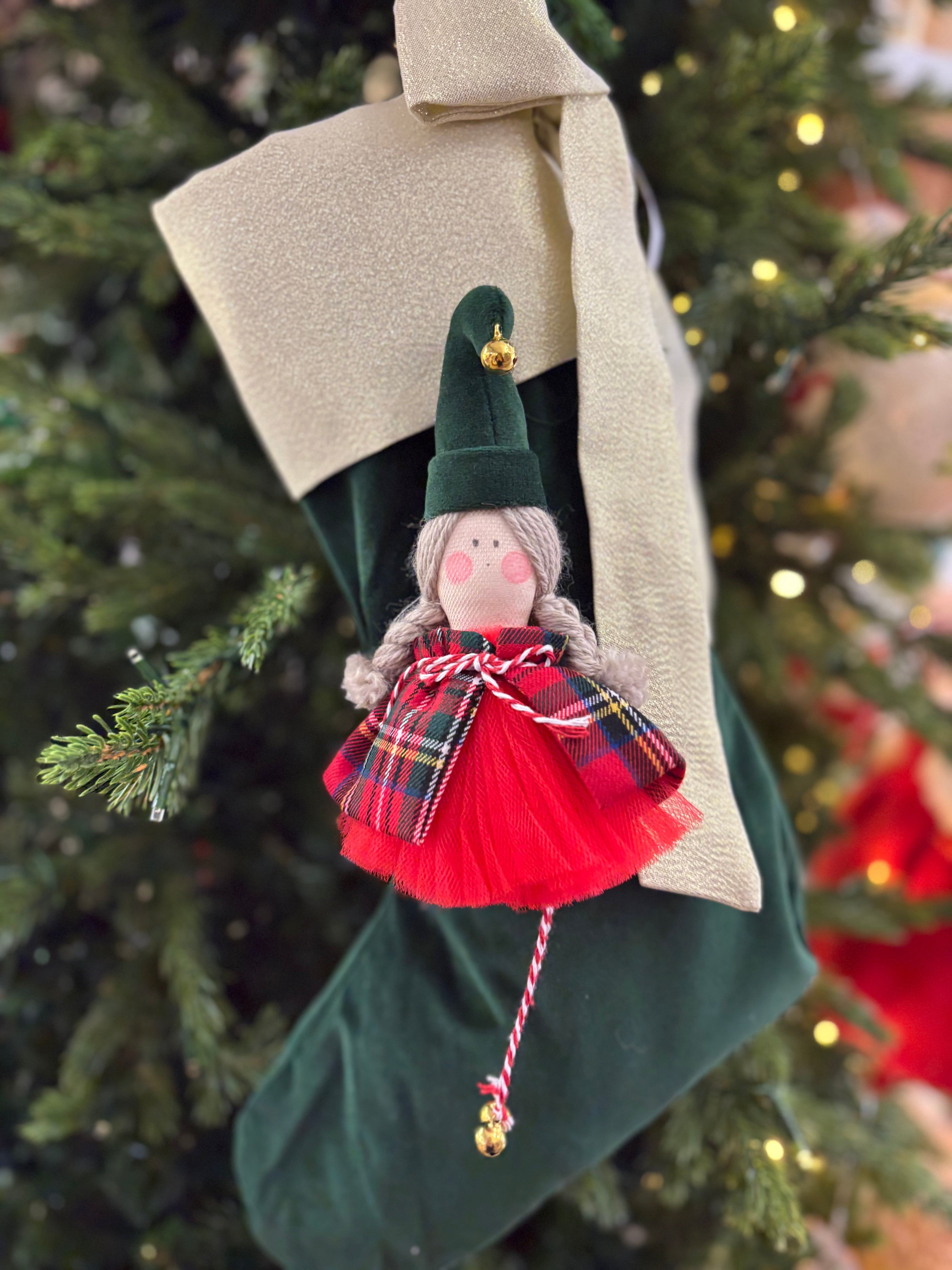 Handmade calza artigianale epifania 40 cm con personaggio