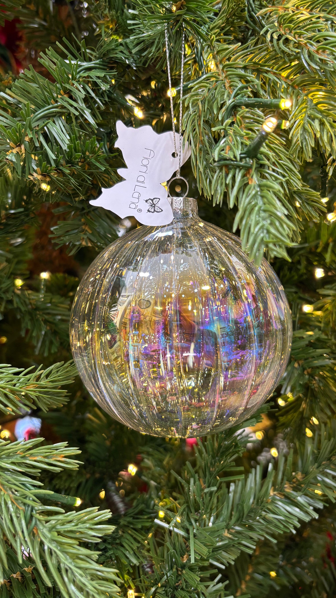 Fiori di lena addobbo in vetro trasparente effetto bolle di sapone