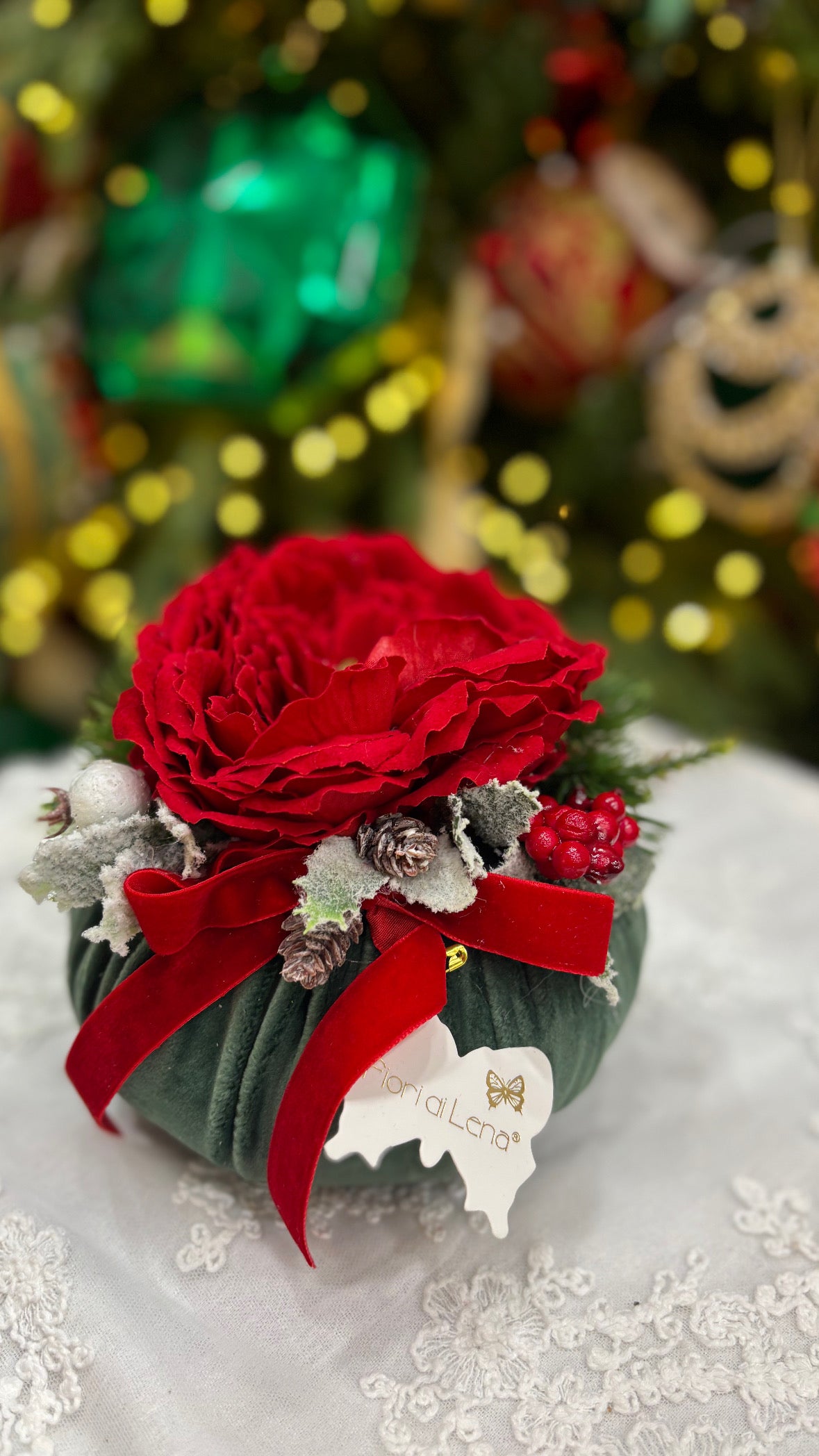 Fiori di lena pouf profumato collezione Paesaggio Invernale diametro 14 cm